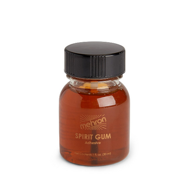 Professional Spirit Gum Adhesive 1 Oz with Brush - Perfect for Halloween Costumes, Special FX Makeup & Prosthetic Application