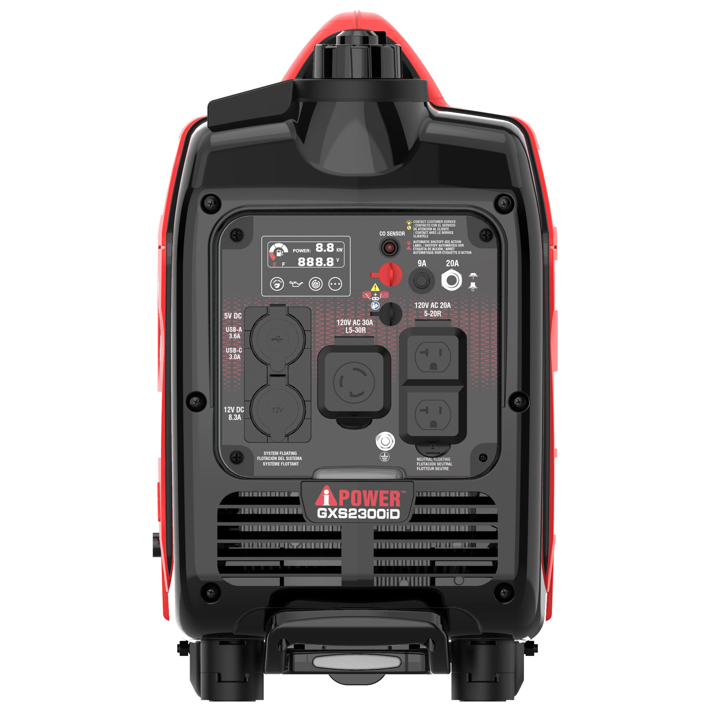 iPower GXS2300iD 1800W/2300W Dual Fuel Portable Inverter Generator - Gas & Propane Powered, Low THD, CO Alert - Perfect for Camping, RV Trips & Emergency Power Backup
