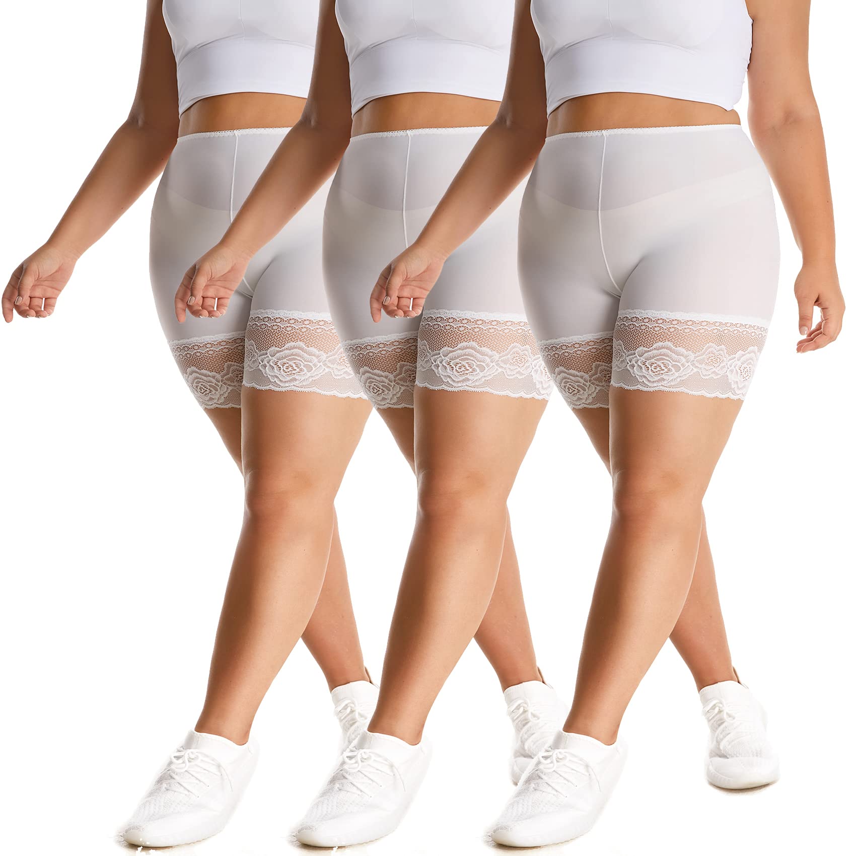 ZWEZWA Anti-Chafing Shorts for Women - Seamless Shapewear with Lace Trim, Chub Rub Protection & Cycling Tights - Perfect for Workouts, Running, Yoga & Everyday Comfort