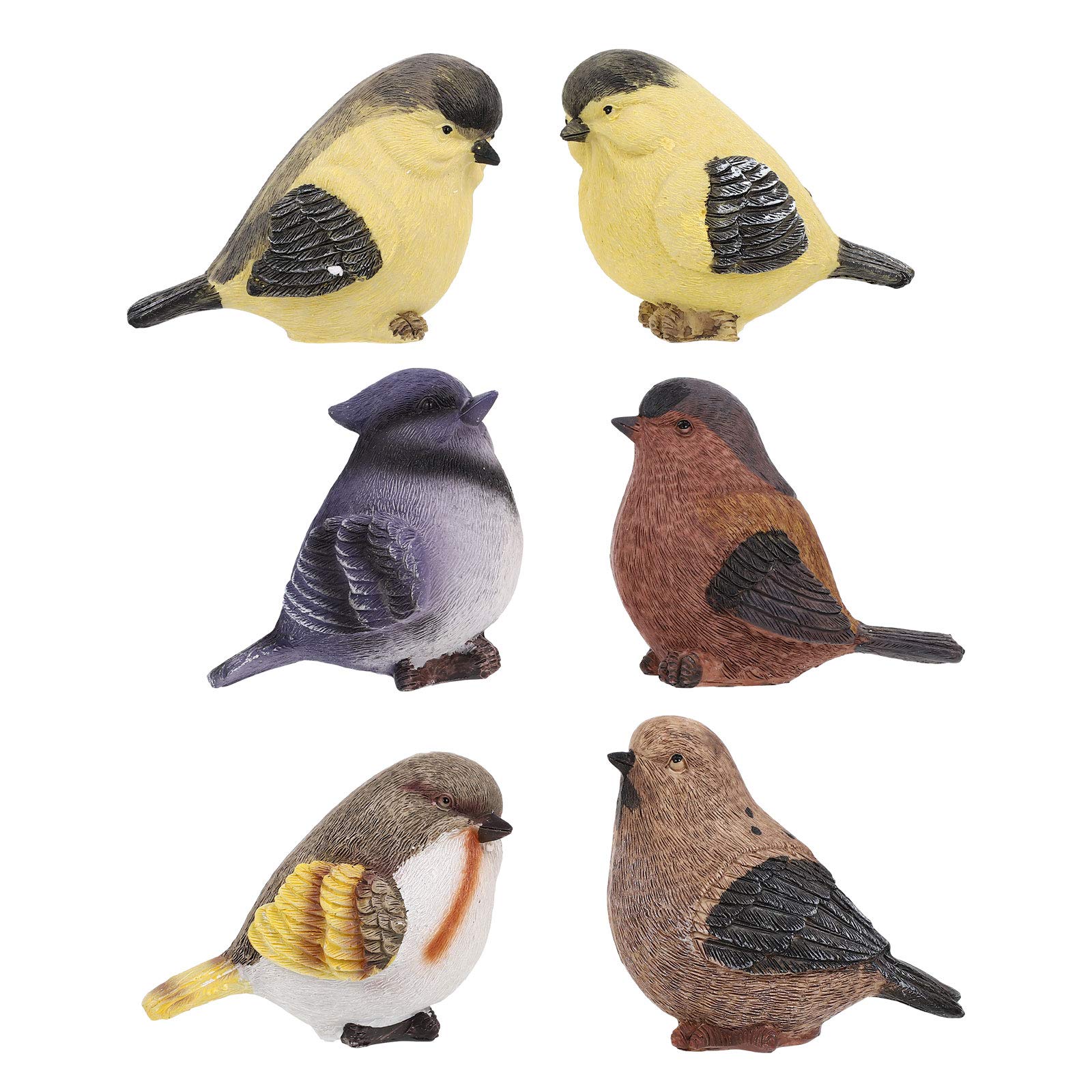 6pcs Pastoral Style Resin Magpie Handicraft Ornaments - Assorted Colors Home Decor for Wedding, Christmas & Party Celebrations - Perfect for Table Centerpieces, Wall Hangings & Gift Giving