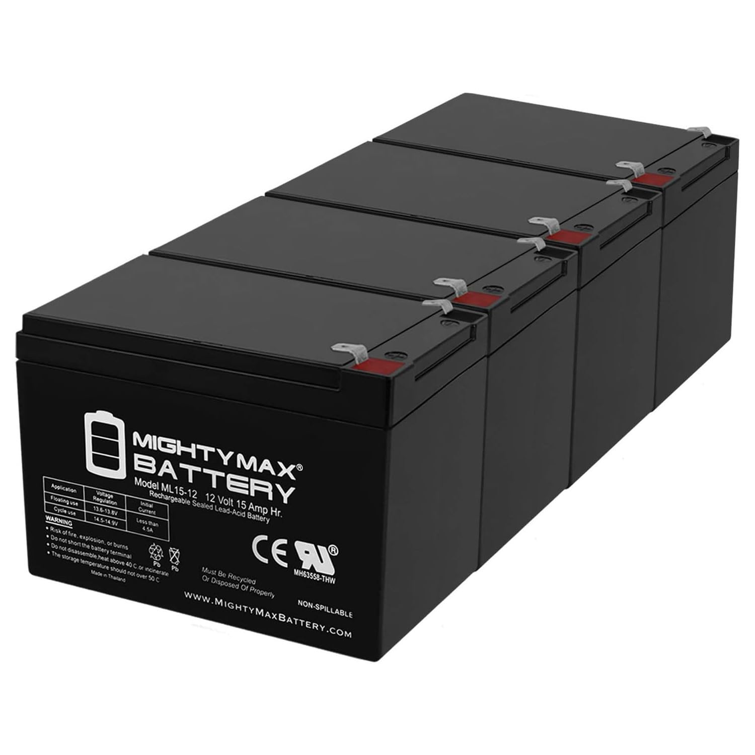 Mighty Max 12V 15AH Rechargeable Battery - Replacement for Context CNB950-4 Pack - Perfect for Power Wheels, Scooters, and Emergency Backup Power