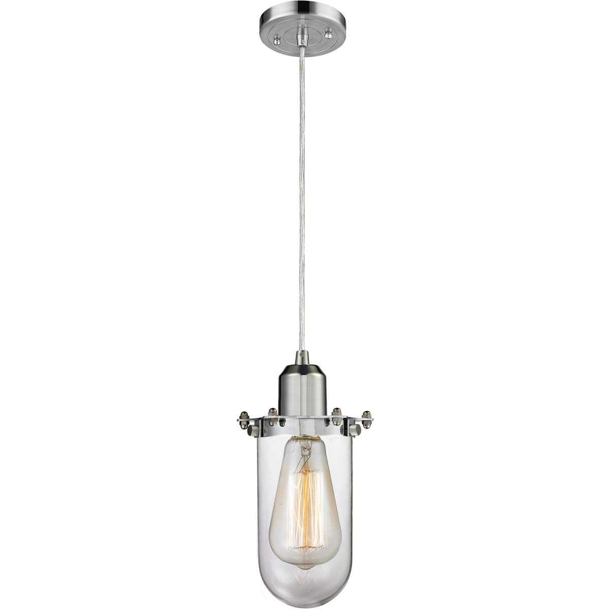 Innovations 900-1P-PC-CE231-PC-CL-LED Silver LED Mini Pendant Light - Modern Austere Collection - Perfect for Kitchen Island, Dining Room & Bedroom Lighting