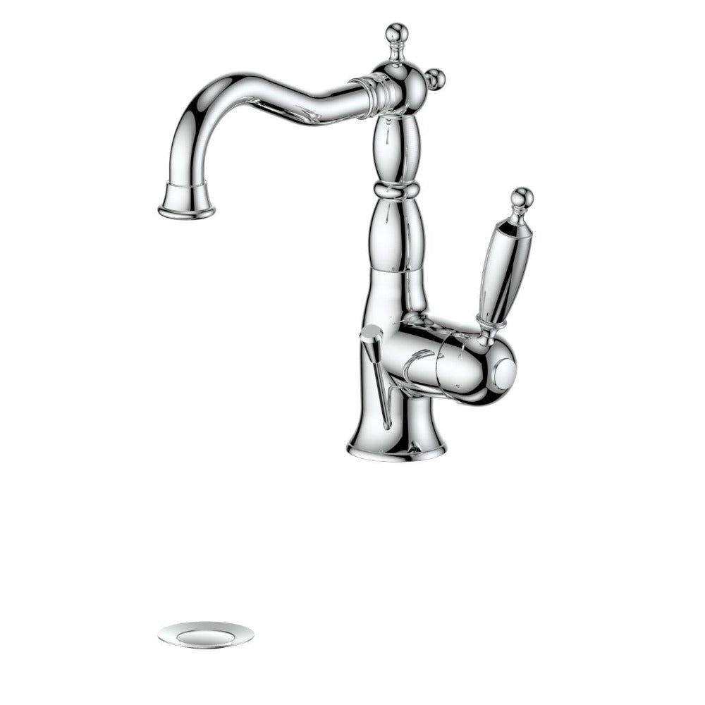 ZLINE Vikingsholm Single Handle Chrome Bathroom Faucet - Modern Waterfall Spout Design for Bathroom Sink, Vanity, and Powder Room (VKS BF CH)