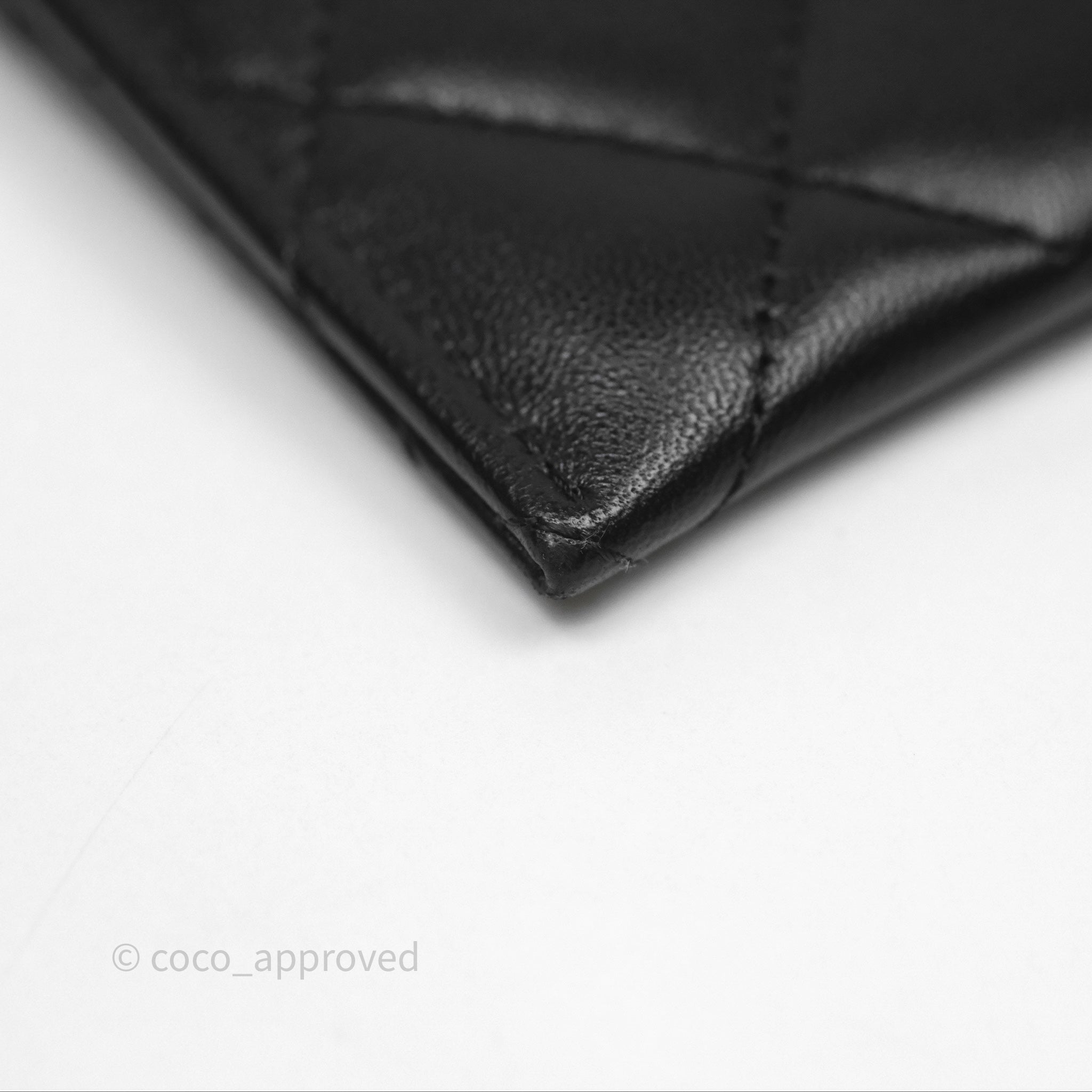 Chanel Classic Flat Card Holder in Black Lambskin with Silver Hardware - Luxury Compact Wallet for Everyday Use & Travel Essentials