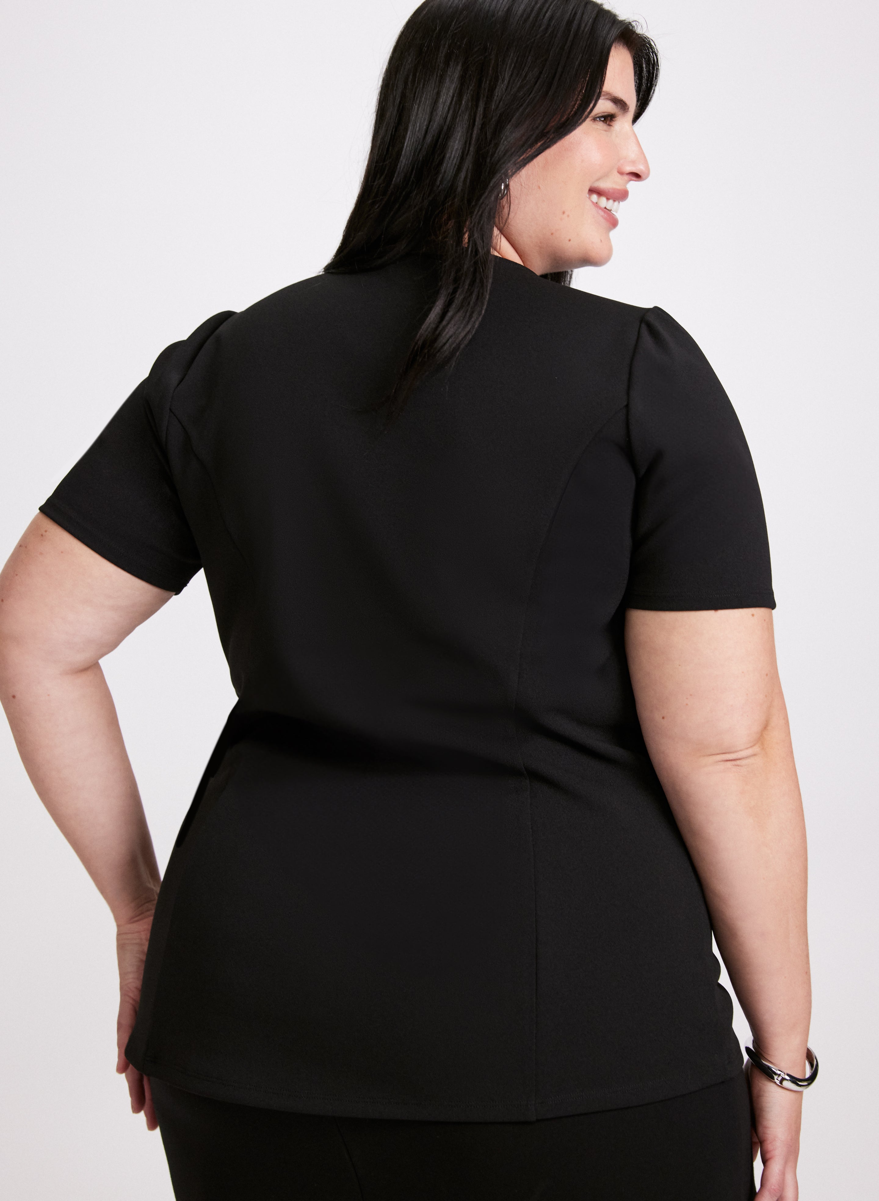 Stylish Bead Detail V Neck Top for Women - Elegant Casual Blouse for Office, Party & Date Night Outfits