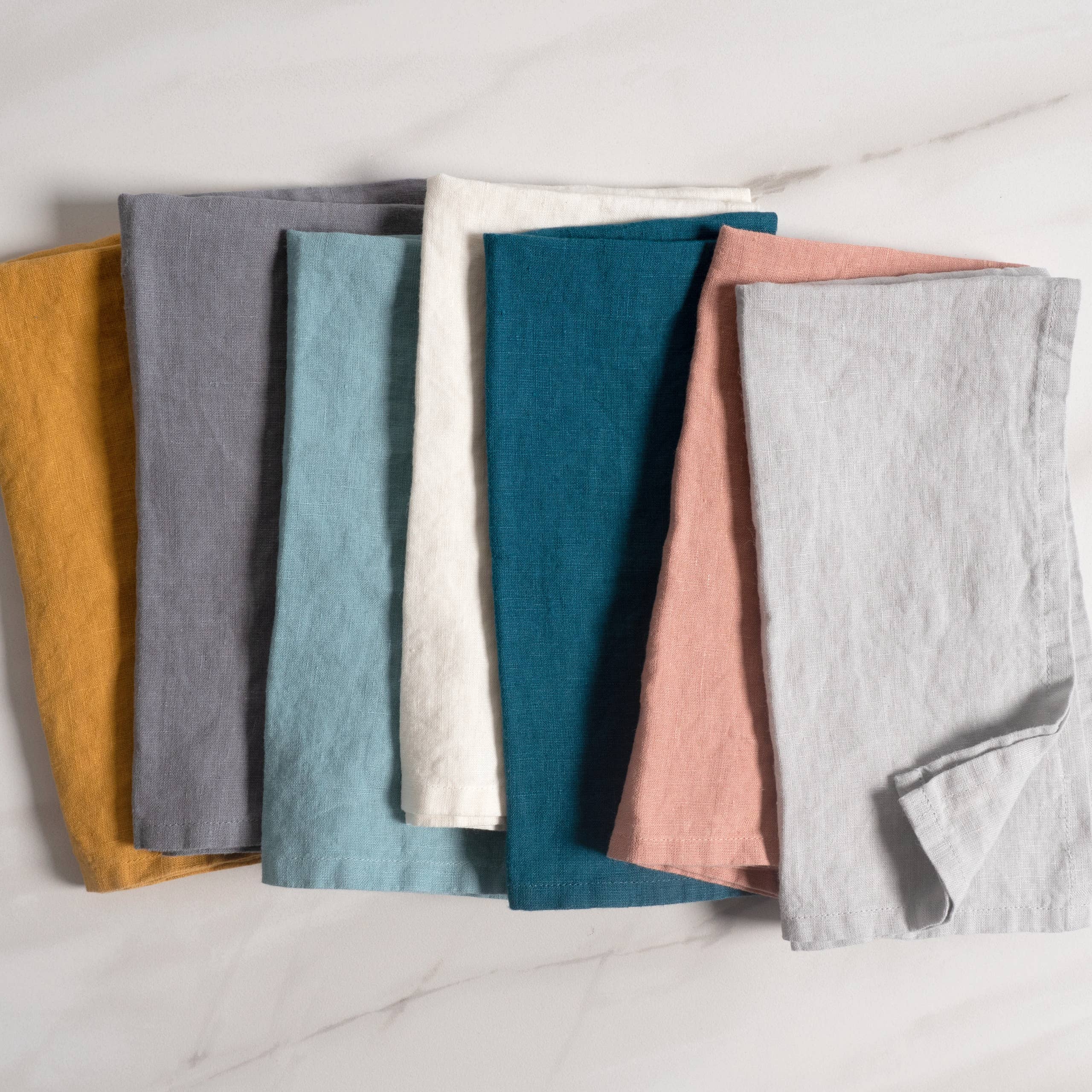 Premium KAF Home Verona 100% Stone Washed Linen Napkins Set of 4 (20x20 Inches) - Elegant Dinner Table Decor for Formal Dining & Special Occasions