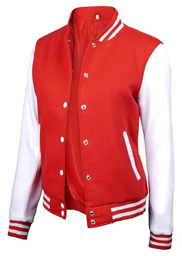 Womens Red and White Varsity Jacket