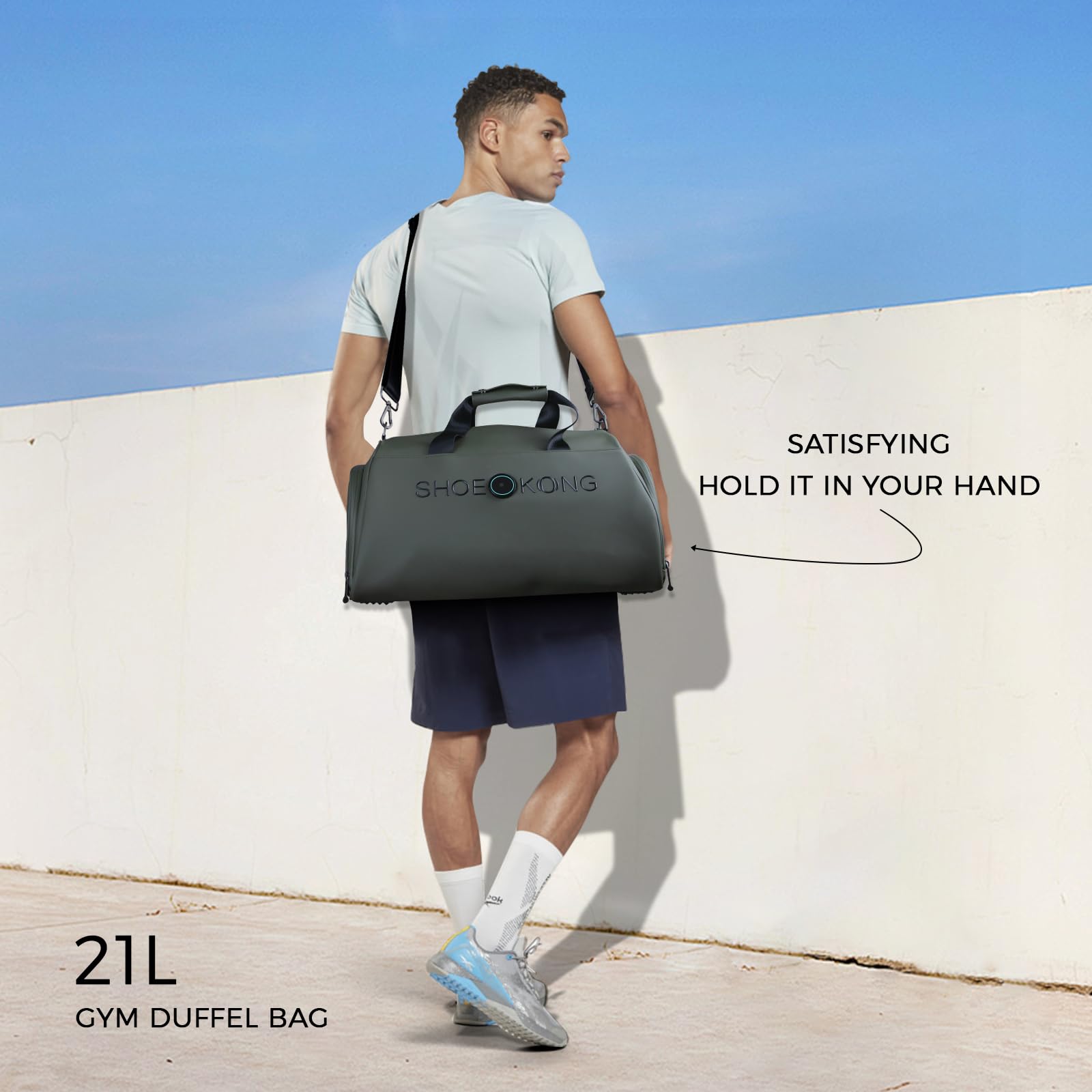 Smart Gym Bag 21L with Interior LED Lighting & Waterproof Design - Separate Shoe Compartment for Sports, Swimming, Fitness & Boxing - Perfect for Gym, Travel & Outdoor Activities