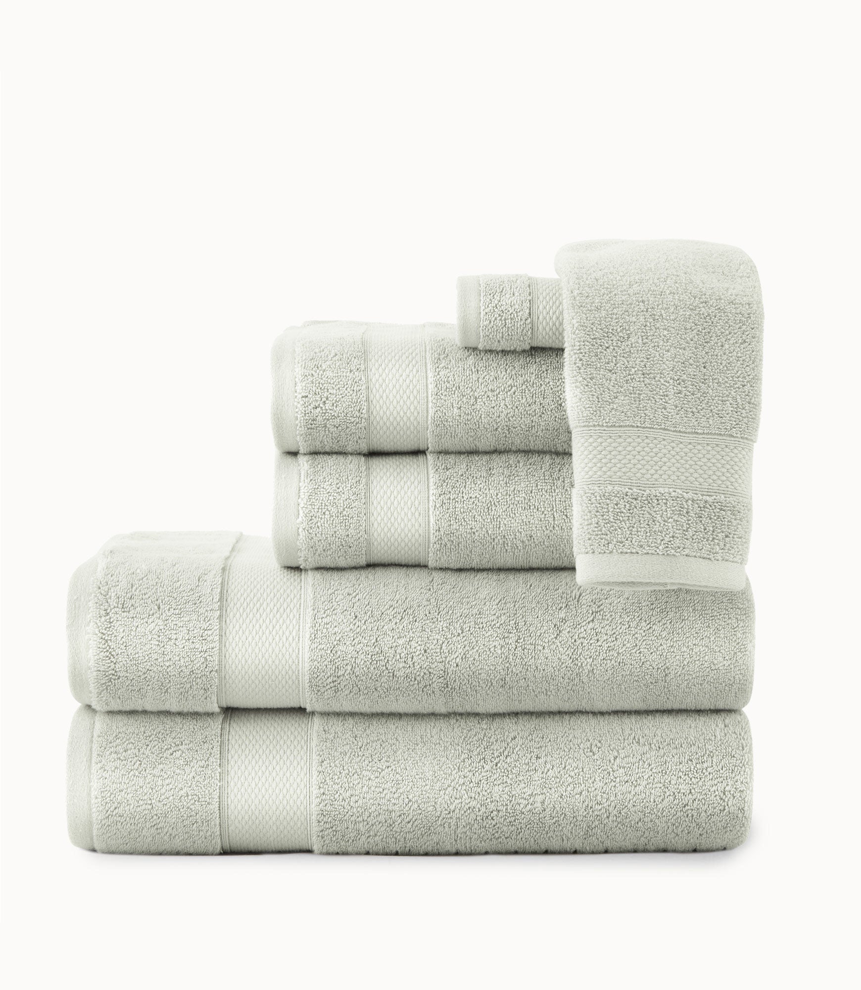 Luxury Diamond Towel Set - 6-Piece 100% Cotton Bath Towels, Hand Towels & Washcloths - Soft, Absorbent & Quick-Drying for Spa, Bathroom & Hotel Use