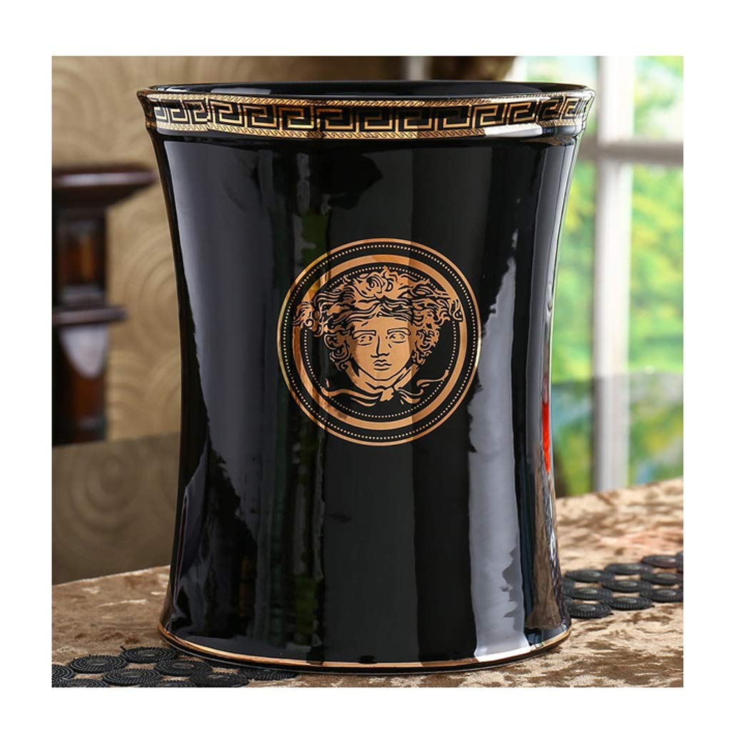 Eco-Friendly Ceramic Trash Can Without Lid - Large Opening Paper Bin for Home, Office, Dormitory | Stylish Desktop Waste Basket for Recycling & Decoration (Color: C) | Perfect for Small Spaces & Minimalist Decor