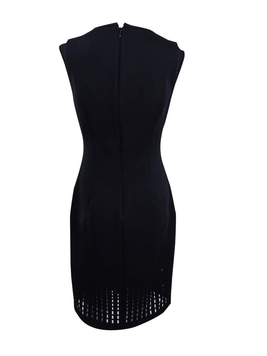 Calvin Klein Women's Laser-Cut Sheath Dress - Size 8, Black | Slim Fit Formal Dress for Office, Cocktail Parties & Evening Events