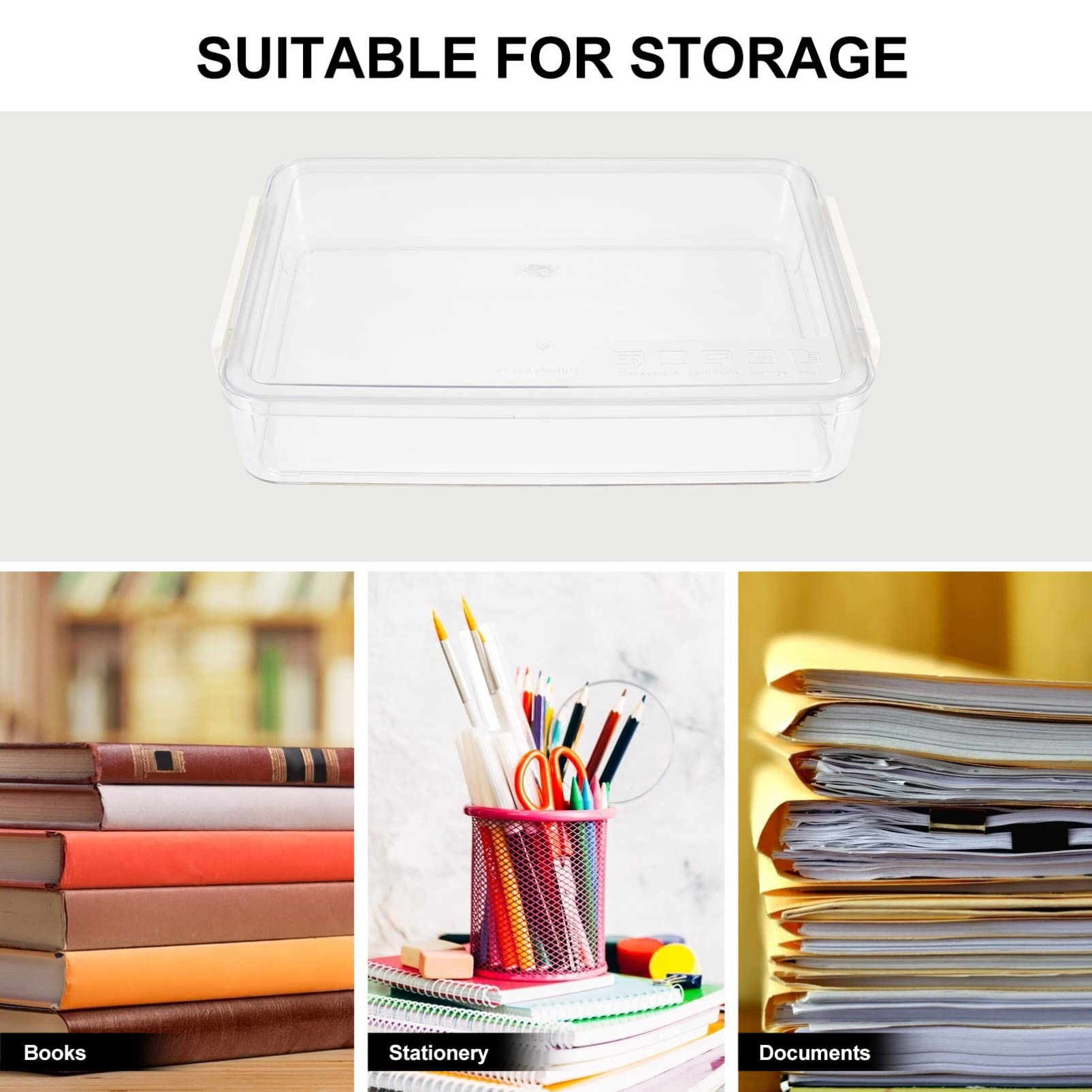 Zerodeko File Storage Box - Home & Office Organizer for Documents, Supplies, and Sundries | Perfect for Desk Organization, Classroom Storage, and Household Clutter Control