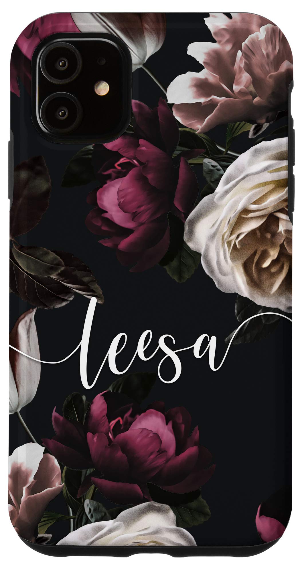 Custom iPhone 11 Case with Elegant Floral Rose & Peony Design - Personalized Name Phone Cover for Women - Perfect Gift for Birthday, Anniversary & Valentine's Day