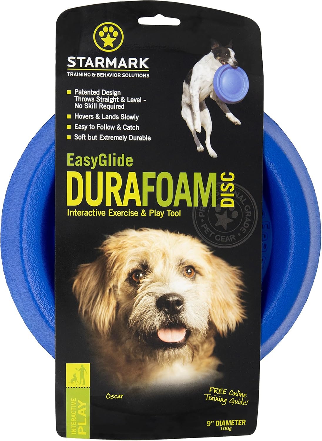 Starmark Easyglide Durafoam Disc Dog Toy - Durable Fetch & Chew Toy for Medium & Large Dogs - Perfect for Outdoor Play, Training & Interactive Fun