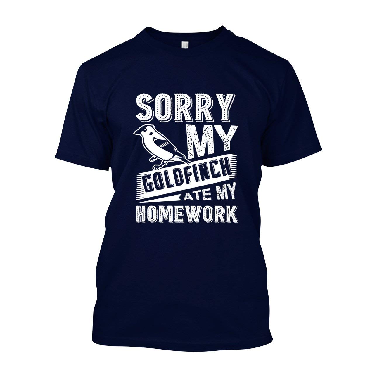 Light Pink Goldfinch Ate My Homework Graphic T-Shirt - Funny Short Sleeve Tee for School, Work & Casual Wear