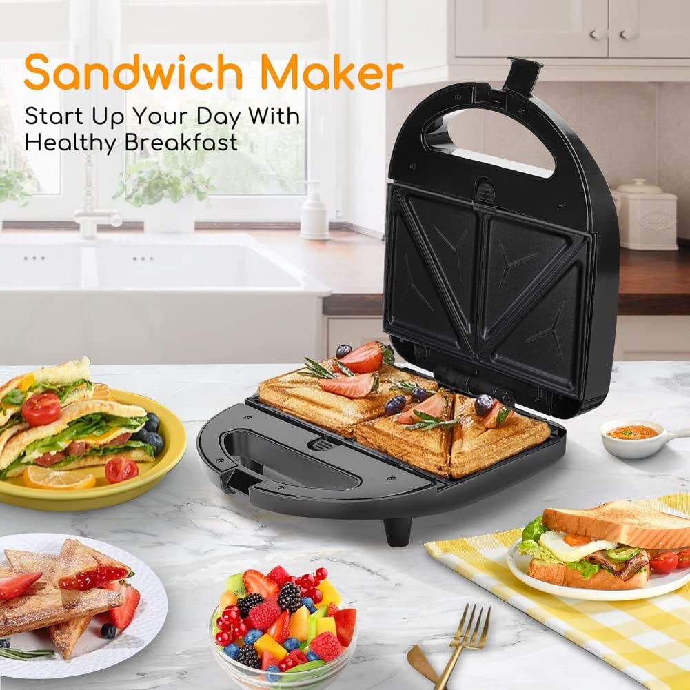 SOKANY 6-in-1 Multi-Function Sandwich Maker & Waffle Iron - 750W Electric Grill with Non-Stick Plates (Panini Press, Donut Maker, Double-Sided Cooking) - Perfect for Breakfast, Snacks & Party Food Preparation