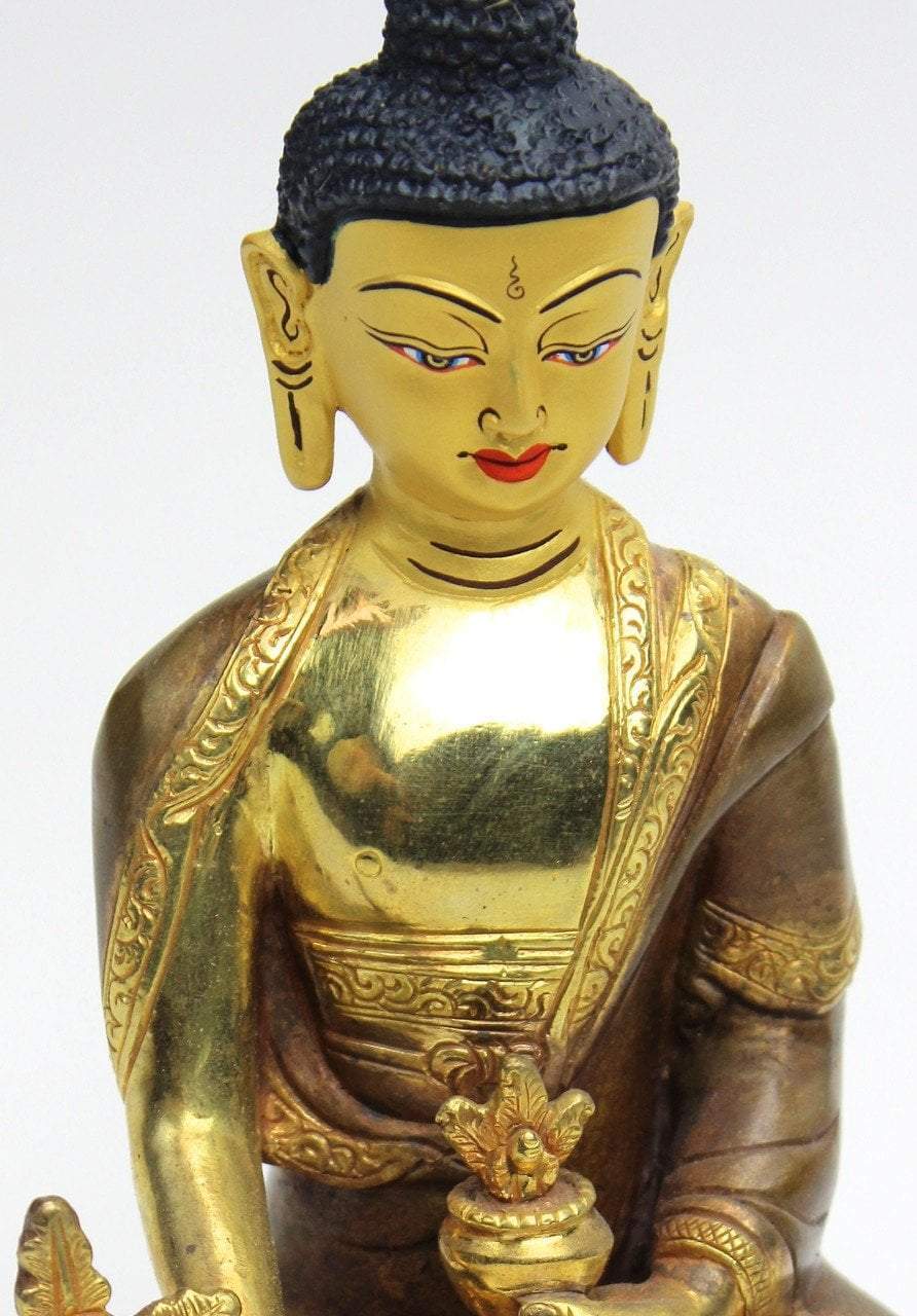 8 Inch Premium Medicine Buddha Statue - Handcrafted Buddhist Decor for Home Altar, Meditation Room & Spiritual Healing