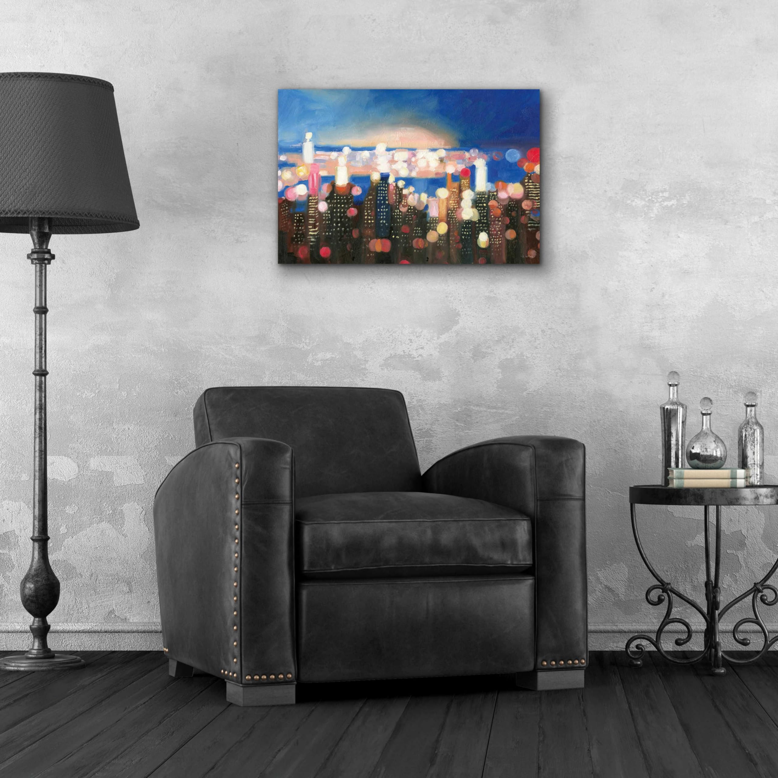 Epic Art 'City Lights' by James Wiens - Premium Acrylic Glass Wall Art Painting 24x16 Inches - Modern Home & Office Decor for Living Room, Bedroom, Dining Area