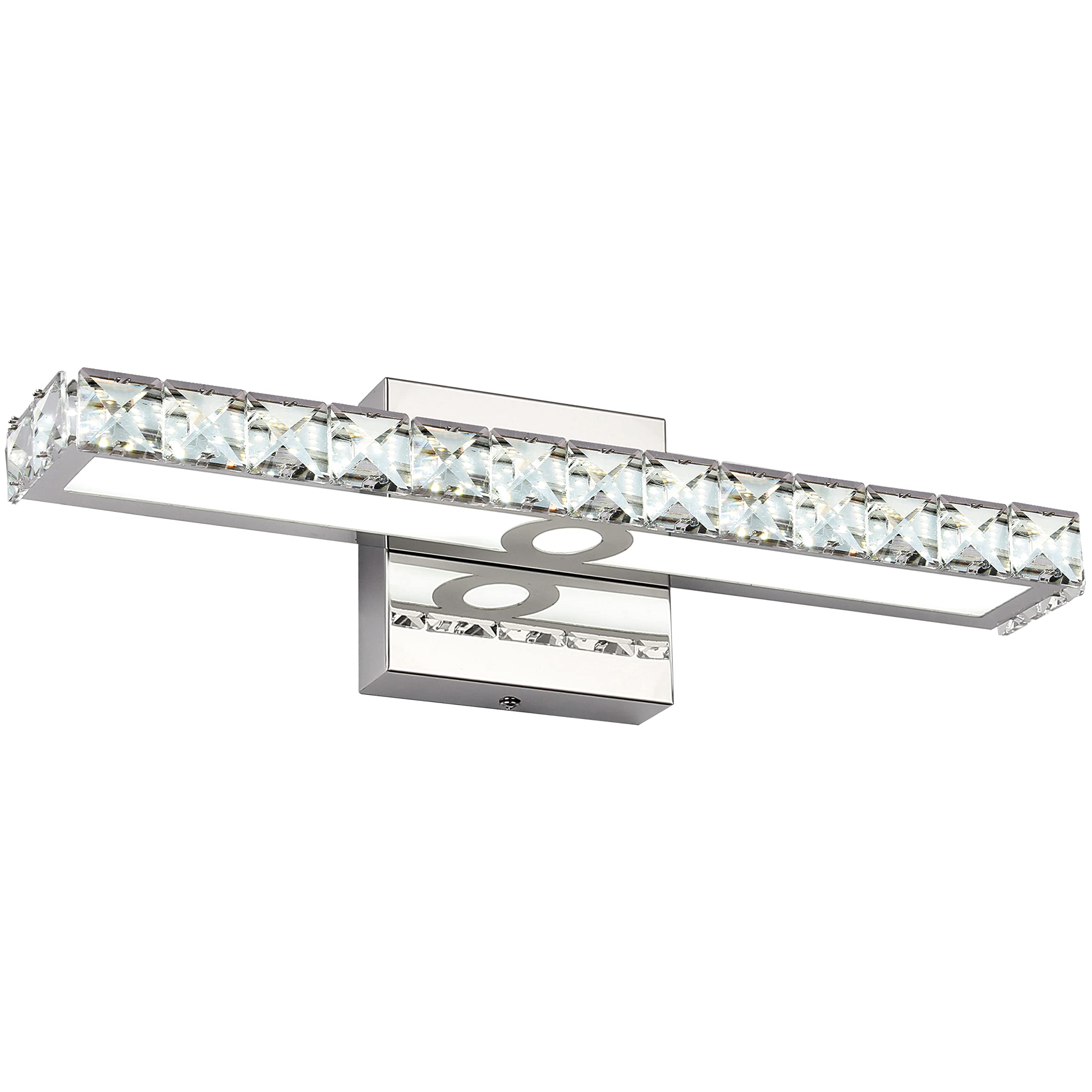SOLFART Crystal Wall Mirror Vanity Light Fixtures - LED Bathroom Vanity Lighting for Bedroom & Dressing Room - Elegant Makeup Mirror Lights for Home Decor & Vanity Table