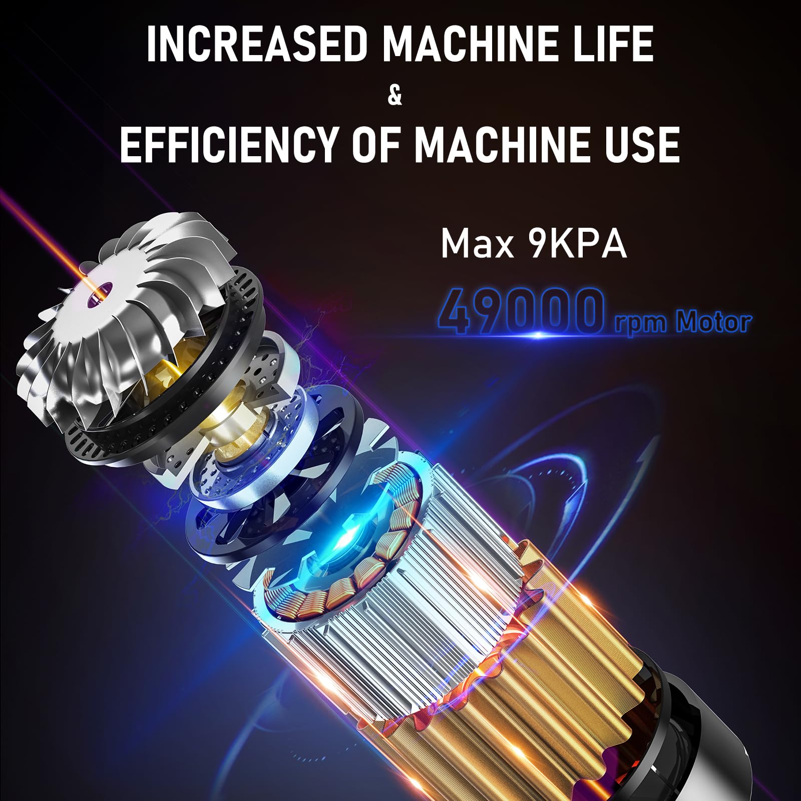 Portable 9000Pa Cordless Vacuum - Powerful Handheld Wet/Dry Vac for Car, Home & Office Cleaning