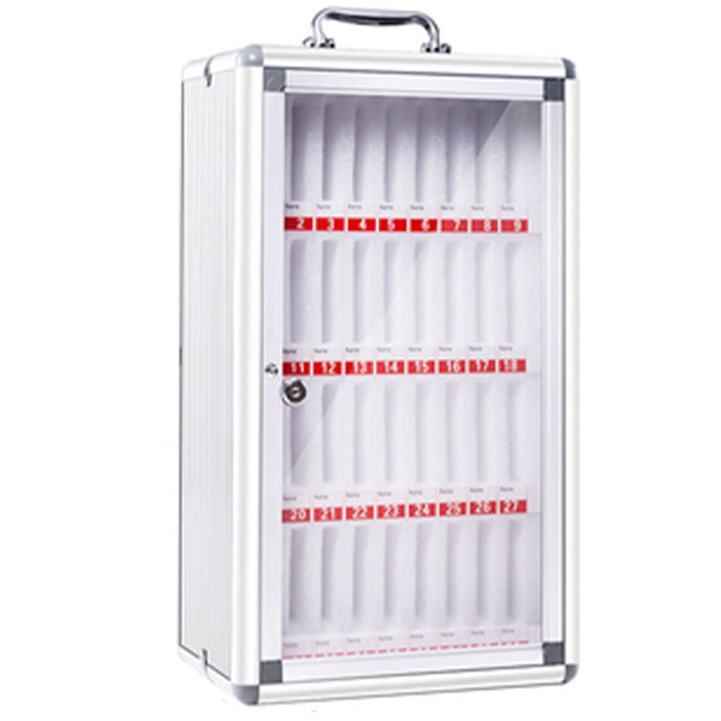 Aluminum Alloy 36-Slot Wall Mounted Phone Storage Cabinet with Lock - Secure Desktop & Wall Organizer for Cell Phones, Tablets, and Accessories - Perfect for Offices, Schools, and Retail Stores