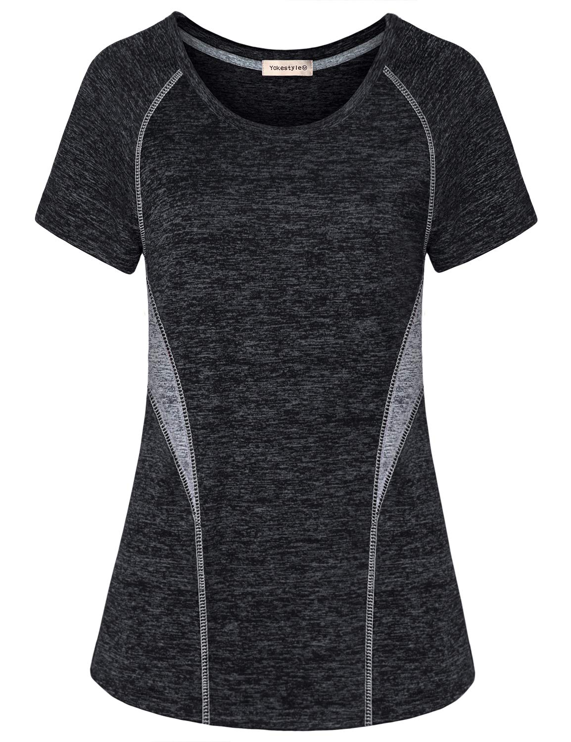 Yakestyle Women's Workout Tops - Breathable Short Sleeve Yoga Shirts, Moisture Wicking Running Activewear & Hiking Tees for Gym, Outdoor Sports & Fitness