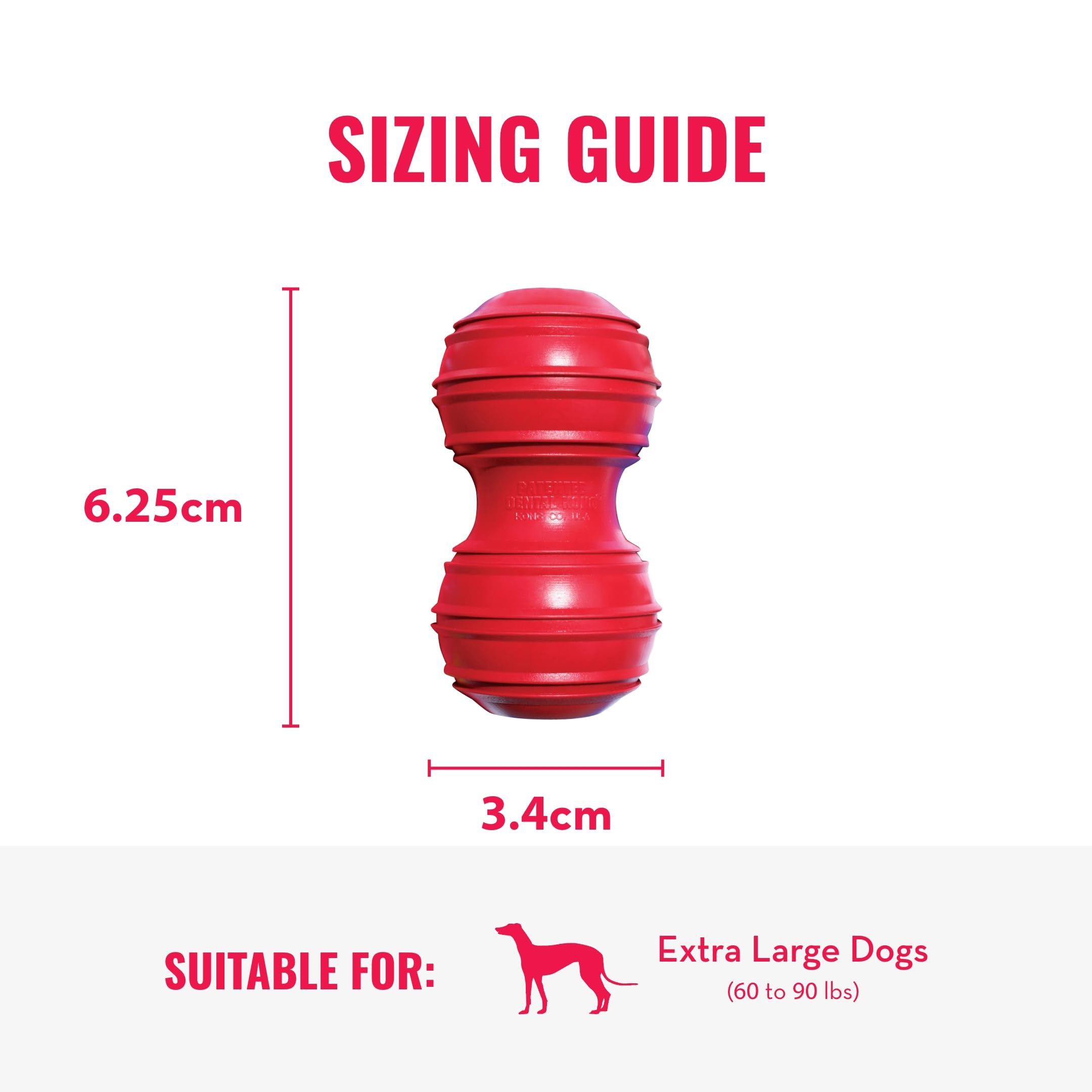 **KONG Dental Dog Toy for Large Dogs - Durable Natural Rubber Chew Toy for Dental Care, Teeth Cleaning & Gum Health - Stuffable for Treats - Satisfies Chewing Instincts - Perfect for Aggressive Chewers & Playtime**
