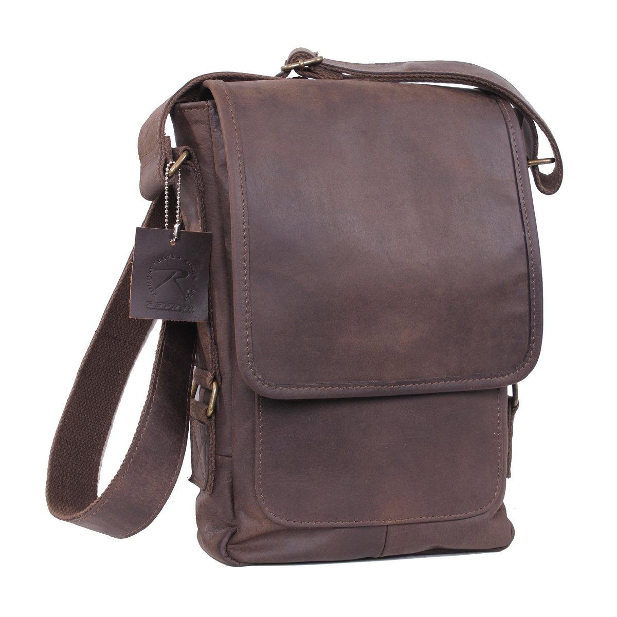 Rothco Leather Tech Bag - Durable Brown Leather Organizer for Tablets, Laptops & Tech Accessories - Perfect for Travel, Work & Daily Commute