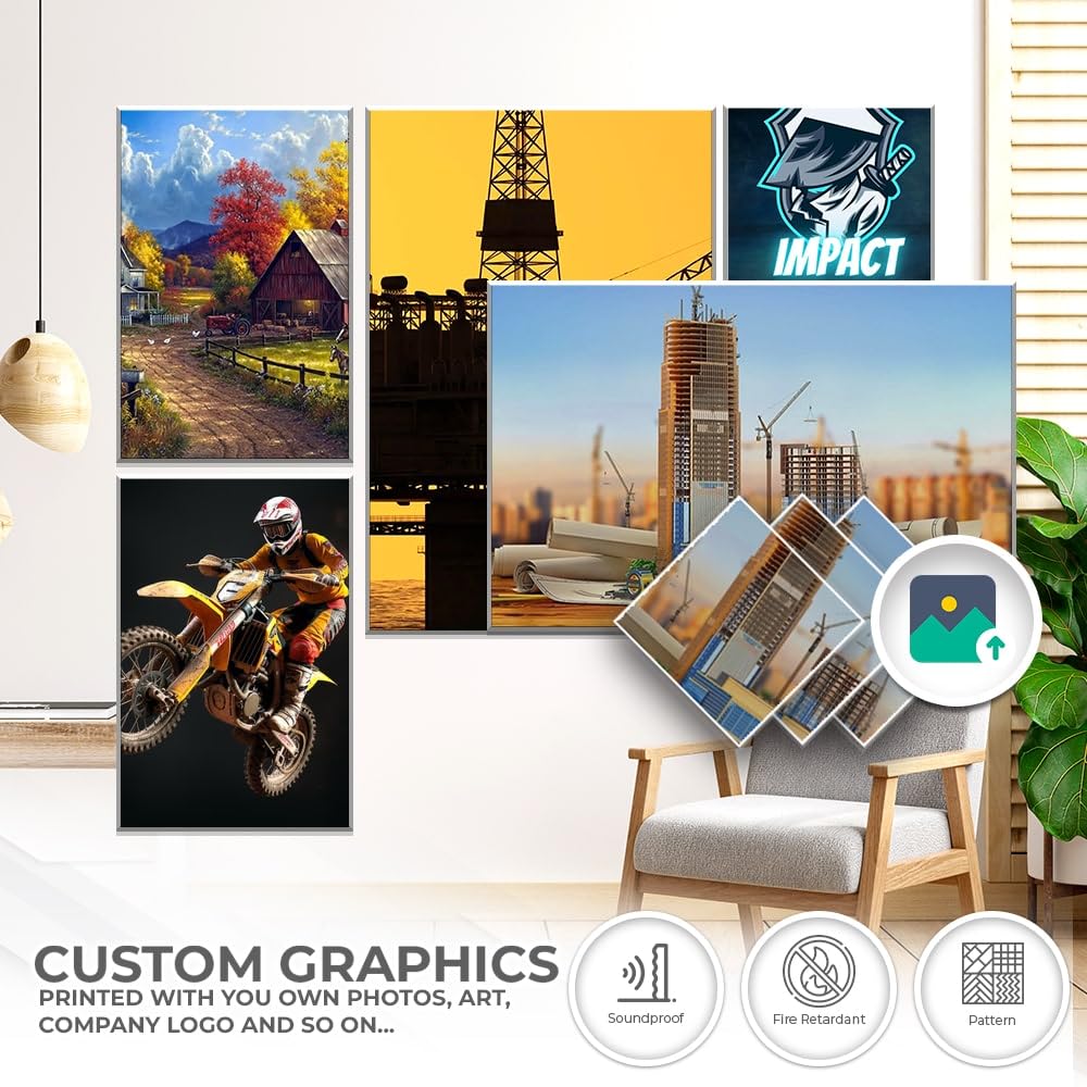 Arrowzoom 12 Pack Custom Felt Wall Panels - 35.4x47.2 Inch Acoustic Art Panels for Noise Reduction in Home Studio, Office & Recording Rooms - DIY Decorative Soundproofing Tiles with Strong Adhesive - Perfect for Home Theater, Podcast Studio & Music Room Sound Treatment