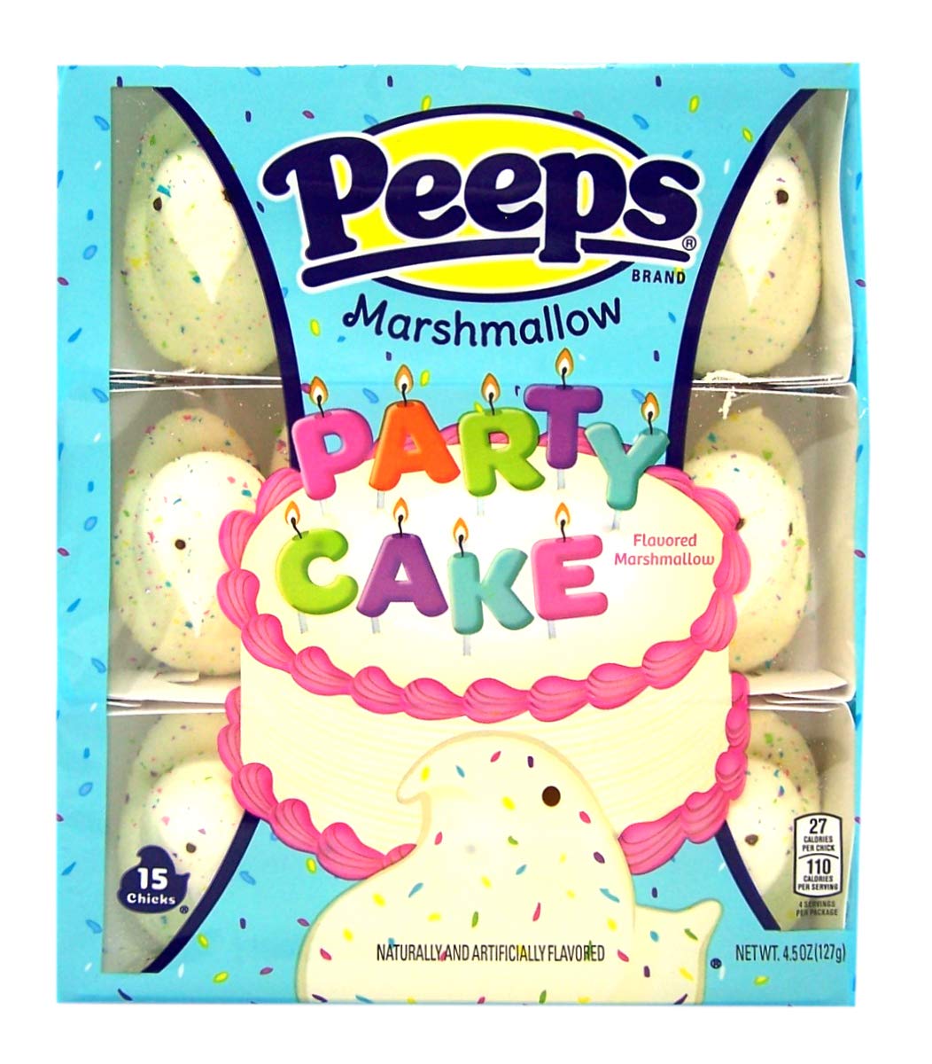 Peeps Easter Party Cake & Cotton Candy Flavored Marshmallows - 4.5oz (Pack of 2) | Festive Easter Treats, Birthday Party Snacks & Holiday Dessert Toppings