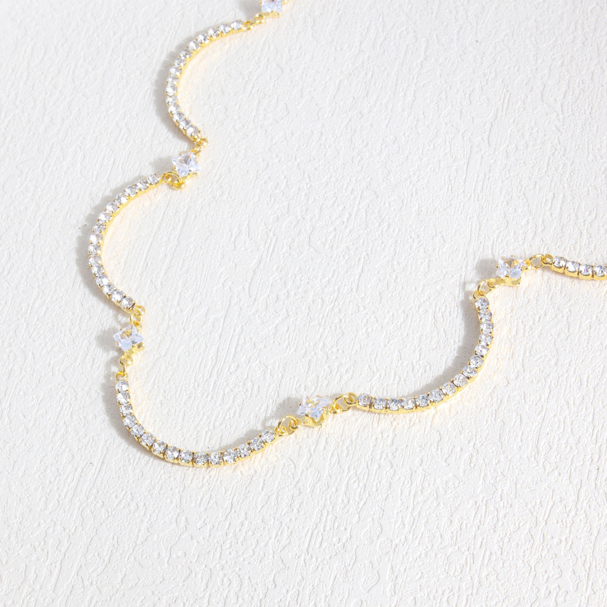 Sparkle Wavy Rhinestone Tennis Choker Necklace for Women | Elegant Crystal Statement Jewelry for Party, Wedding & Evening Wear | A8278