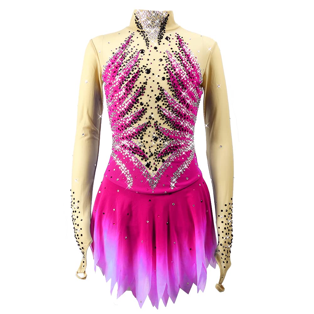 LIUHUO Women's Figure Skating Dress for Girls & Teens - Elegant Colored Ice Skating Costume for Competitions & Performances