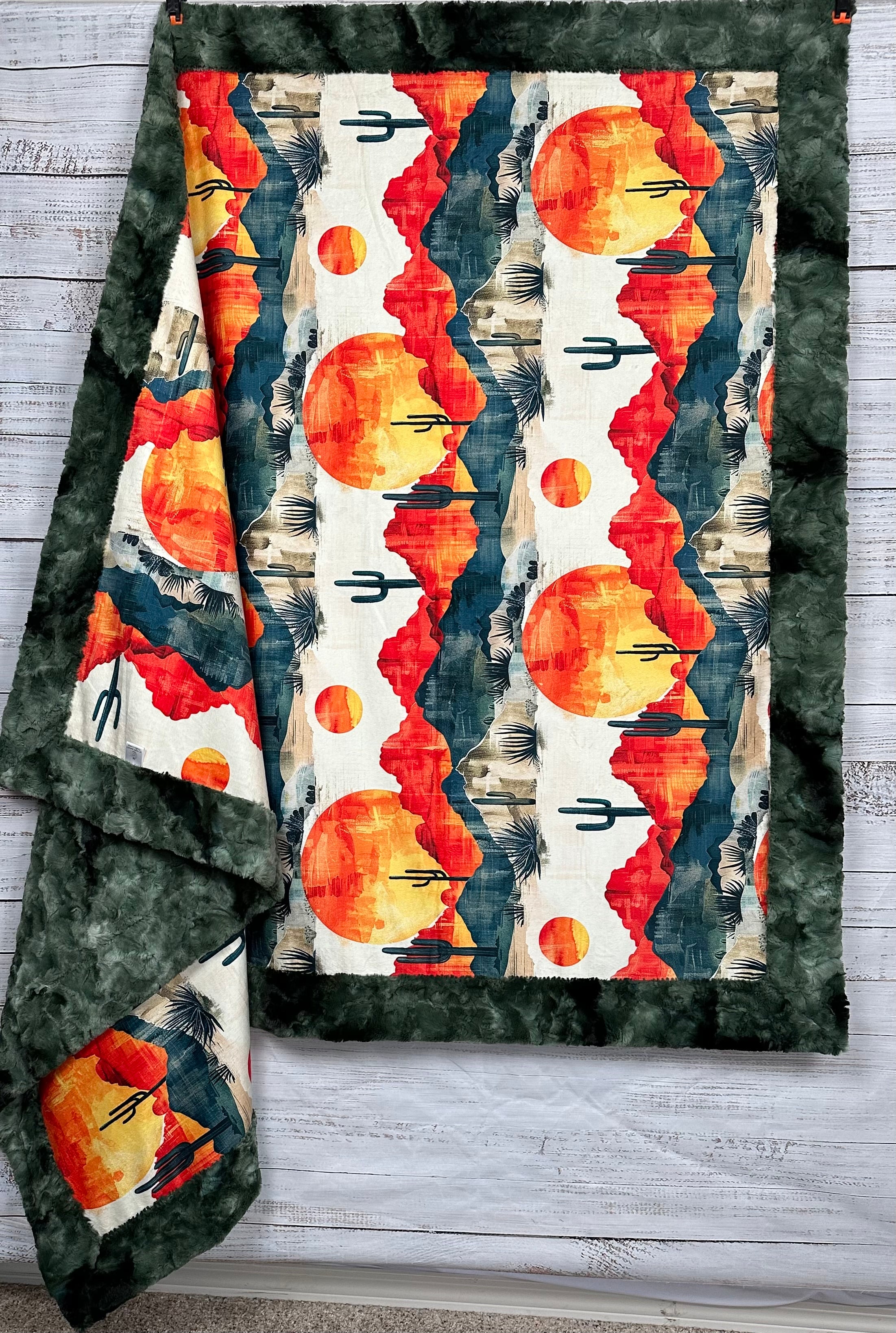 Arizona Landscape Camo Print Luxe Large 55x79 Minky Blanket - Soft & Cozy for Bedroom, Living Room, or Outdoor Adventures