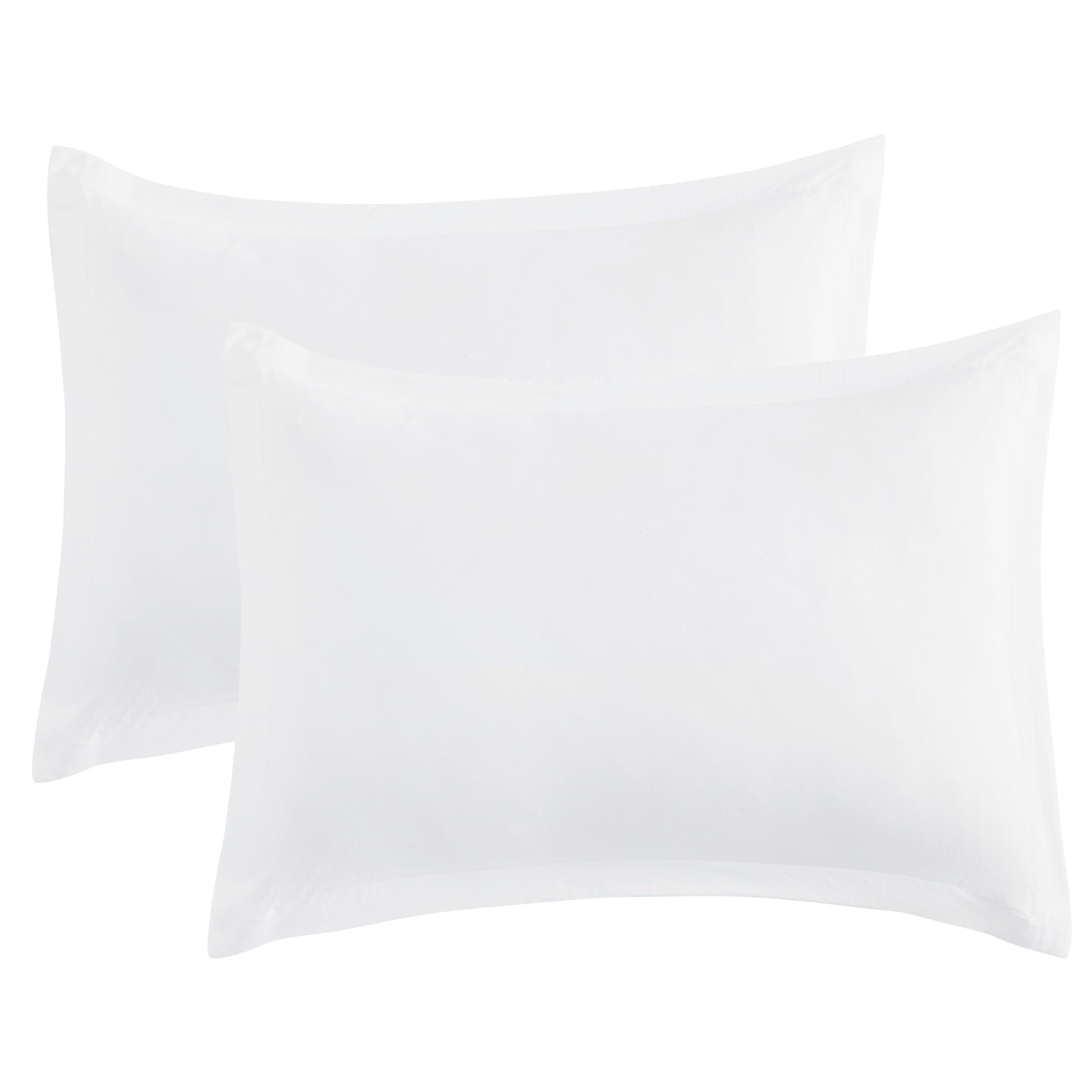 Bedsure Soft Prewashed Sham Pillow Covers 2 Pack - Ultra Breathable Standard Size Pillow Cases (20x26 Inches) with Envelope Closure, White - Perfect for Bedroom, Hotel, and Guest Room Decor