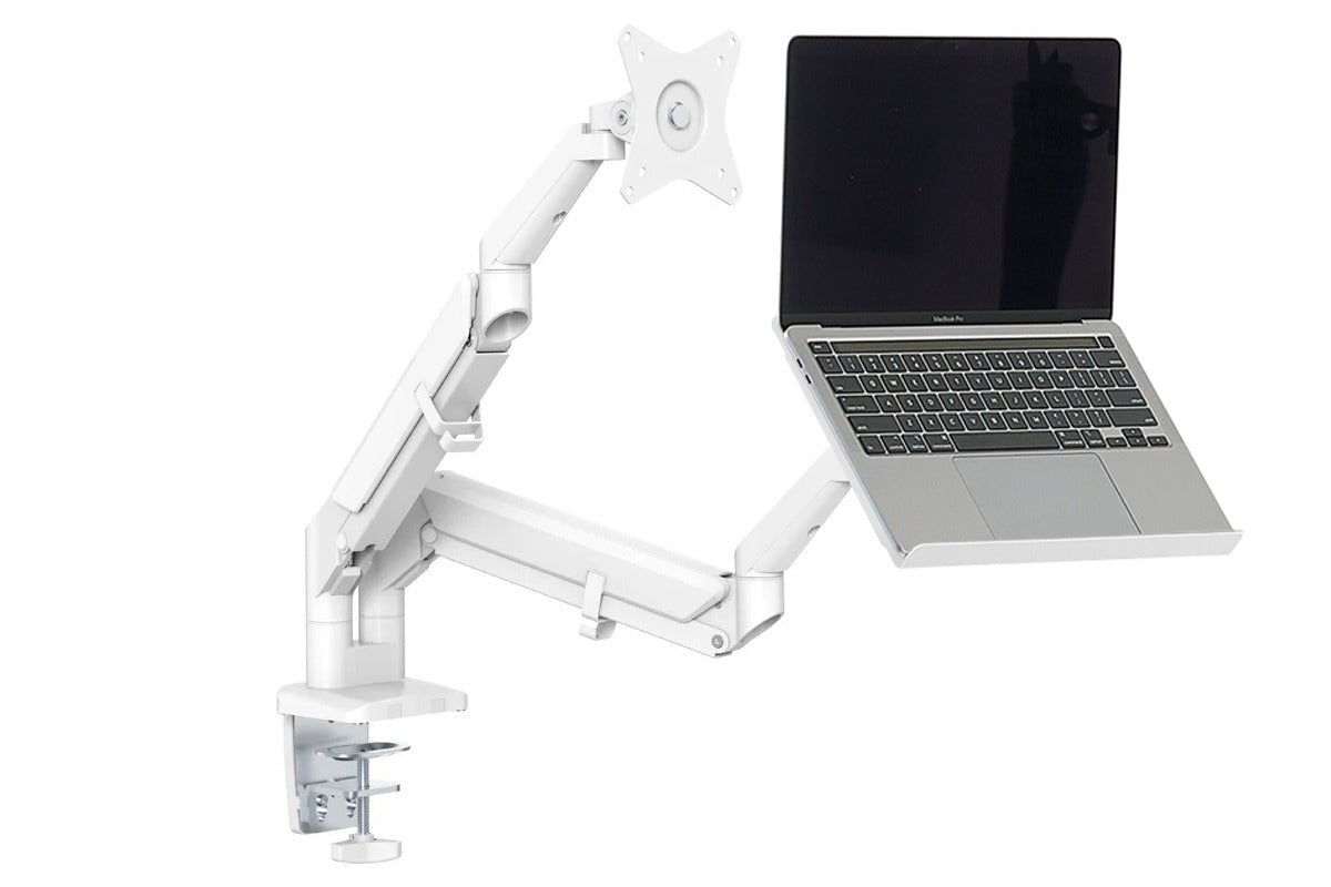 Ergonomic Uplifting Yogiflex Dual Monitor Arm Stand - Adjustable Height & Tilt for 13-32 Inch Screens - Perfect for Home Office & Gaming Setup