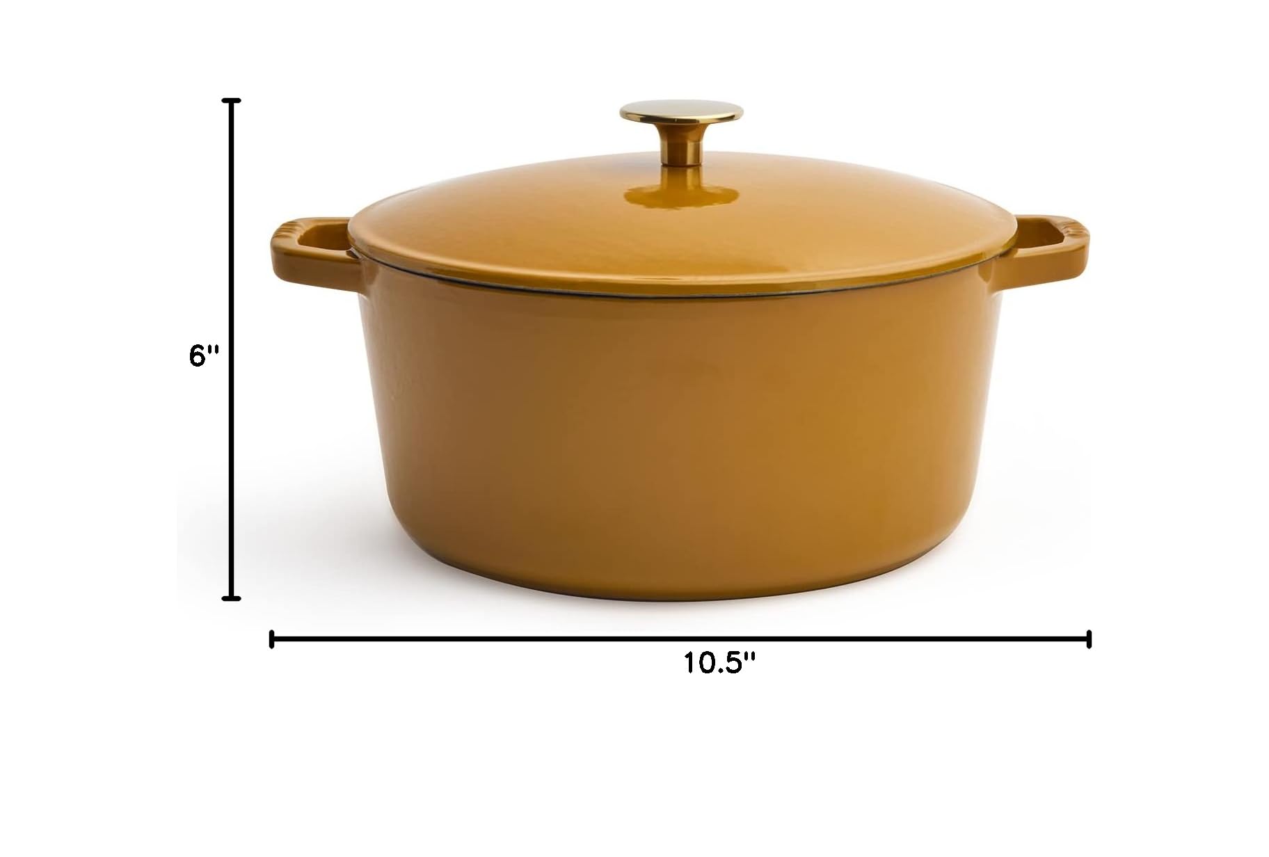 Premium 5.5-Quart Enameled Cast Iron Dutch Oven with Lid – Kana Milo Casserole Cooking Pot | Durable Enamel Coating Inside & Out | Oven & Dishwasher Safe (Dijon with Gold Knob) | Perfect for Braising, Stewing, Baking & Slow Cooking