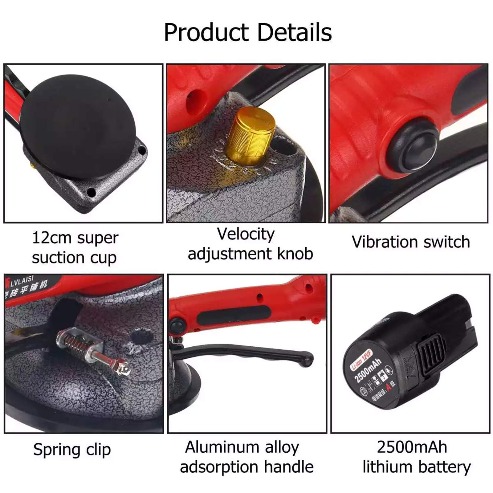 1000W Handheld Automatic Tile Leveling Machine - Professional Tiling Tool with 2500mAh Lithium Battery for 80x80cm Tiles | Perfect for DIY Home Renovation & Professional Flooring Projects