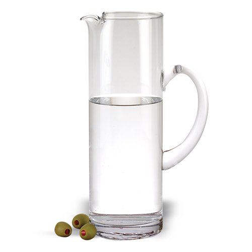 Badash Crystal Glass Pitcher - 9.75” Tall Hand-Blown Lead-Free Crystal Pitcher - 48 oz. Cocktail & Beverage Pitcher - Elegant Cylinder Design for Water, Juice, Iced Tea & Party Drinks - Perfect for Home, Bar & Restaurant Use