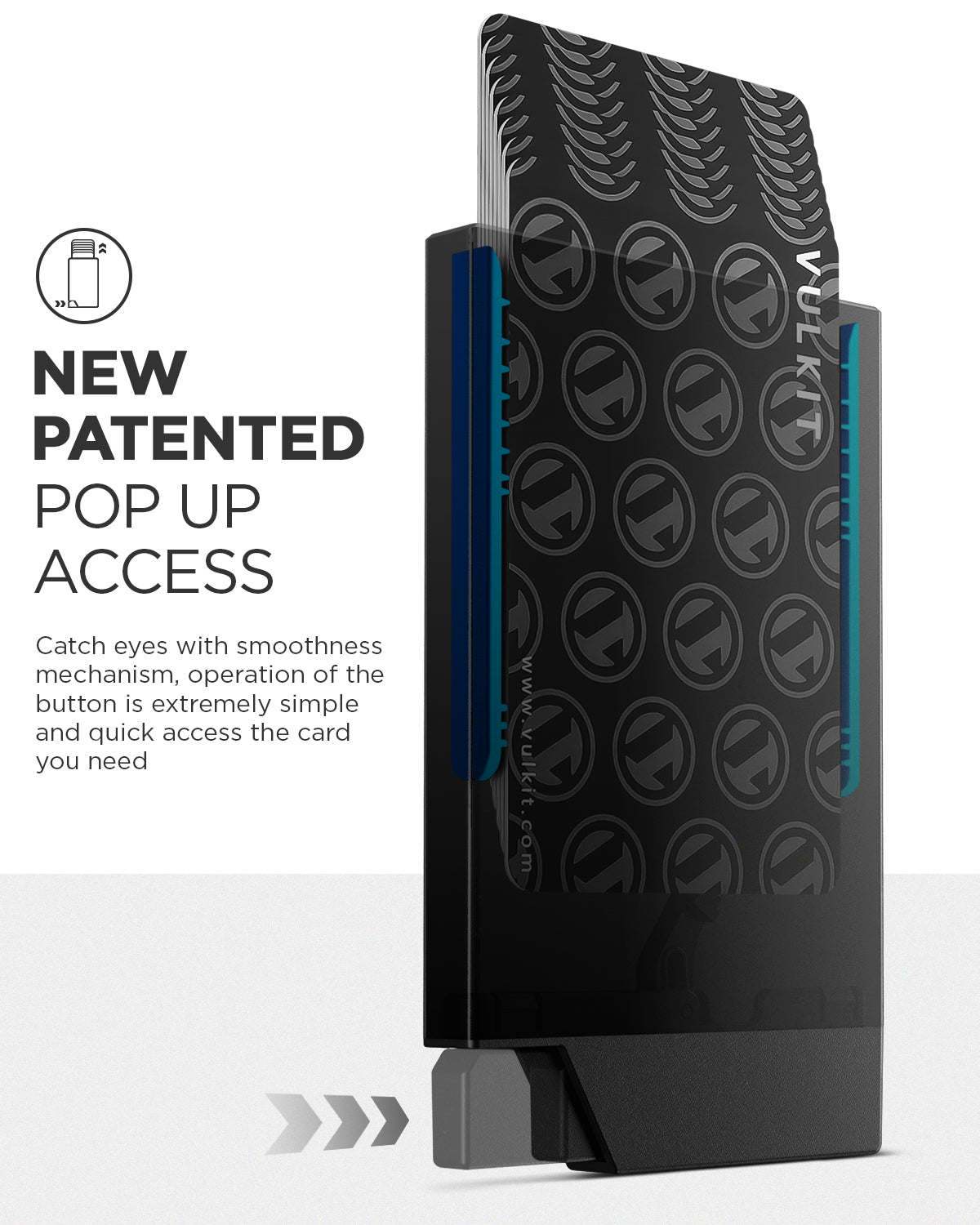VC400 New Patented Pop-up Slim Card Holder - Ultra Thin RFID Blocking Wallet for Credit Cards & IDs | Perfect for Travel, Business & Everyday Use