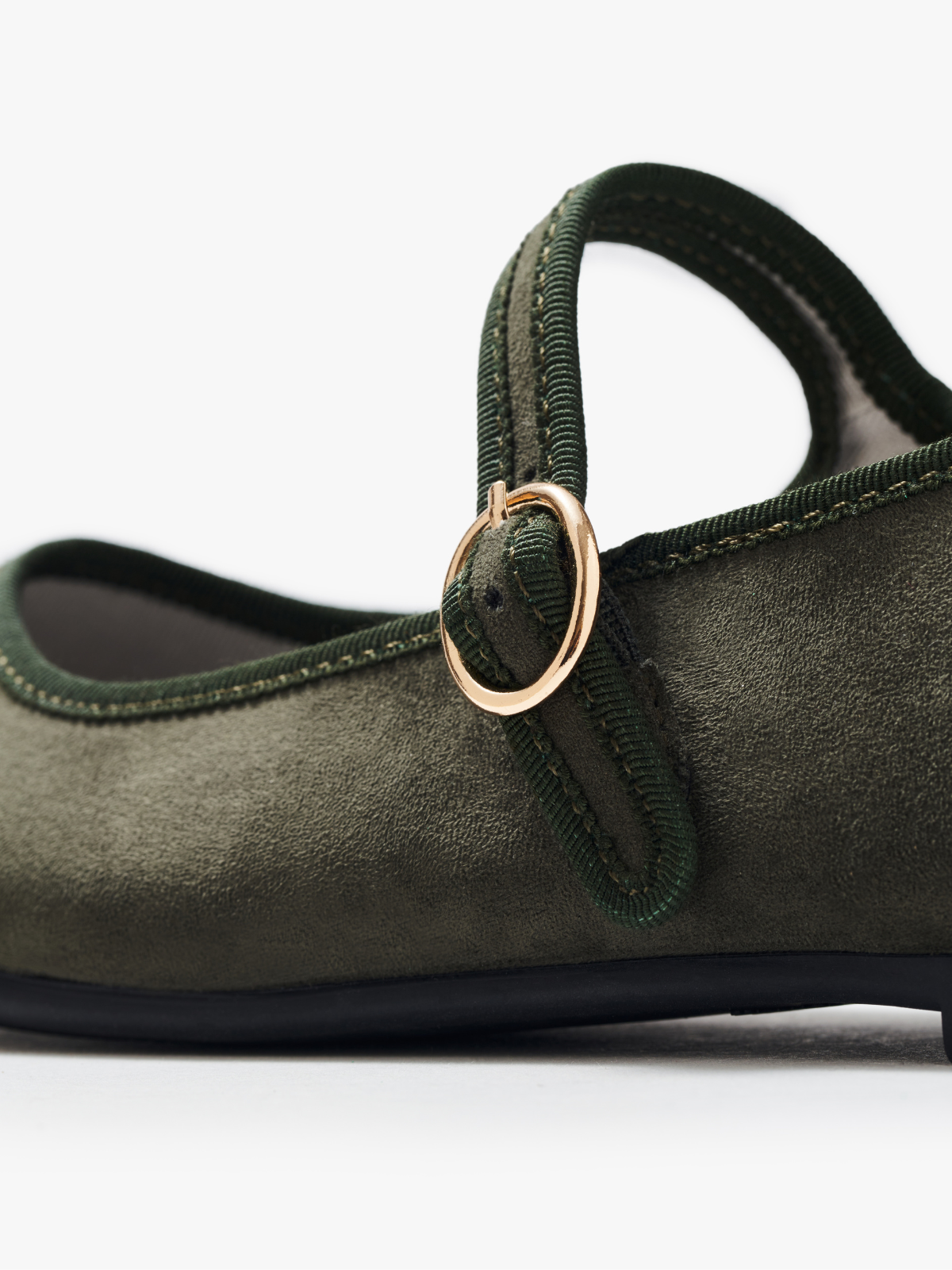 Belle Mary Jane Shoes for Women - Comfortable Forest Green Flats with Buckle Strap | Perfect for Work, Casual Outfits & Everyday Wear
