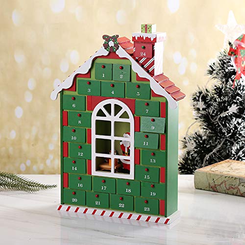 24-Day Wooden Christmas Advent Calendar with Drawers - Holiday Countdown Decor for Kids, Perfect for Xmas Candy Storage & Festive Home Decor (Ideal for Family Traditions & Gift-Giving)