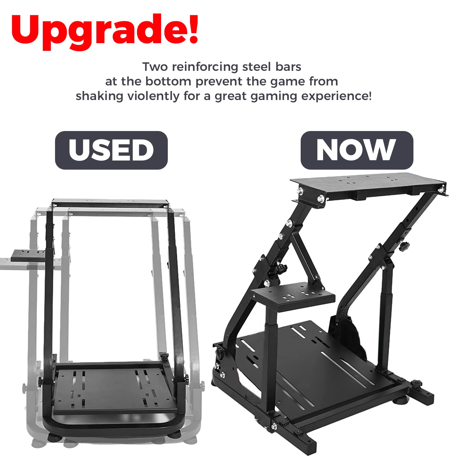 Hottoby G920 Racing Steering Wheel Stand - Foldable & Reinforced for Logitech G25/G29/G923, Thrustmaster T300RS/T80/T150 - Adjustable Driving Simulator Frame (Wheel/Pedals/Handbrake Not Included) - Perfect for Home Racing Simulator Setup & Gaming Accessories