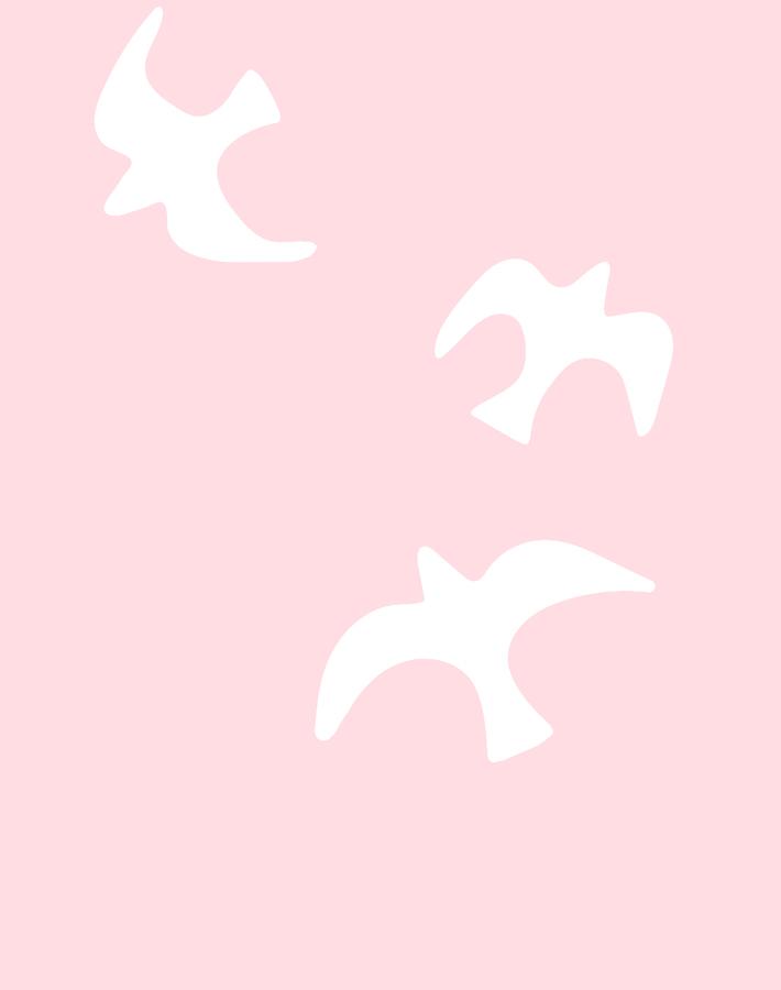 Gulls Wallpaper by Tea Collection - Ballet Slipper Pink Floral Design | Perfect for Nursery, Bedroom & Bathroom Decor