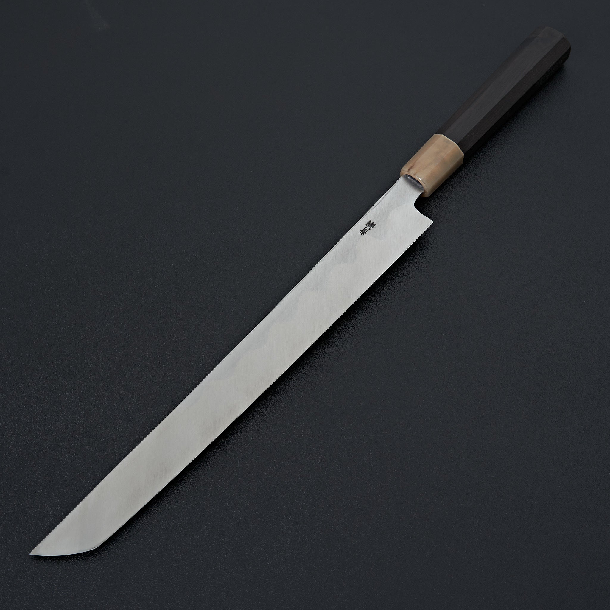 Hitohira Kikuchiyo Manzo Blue #2 Yanagi Sakimaru 300mm Japanese Sushi Knife with Ebony Handle & Saya - Professional Sashimi & Sushi Preparation Tool for Chefs
