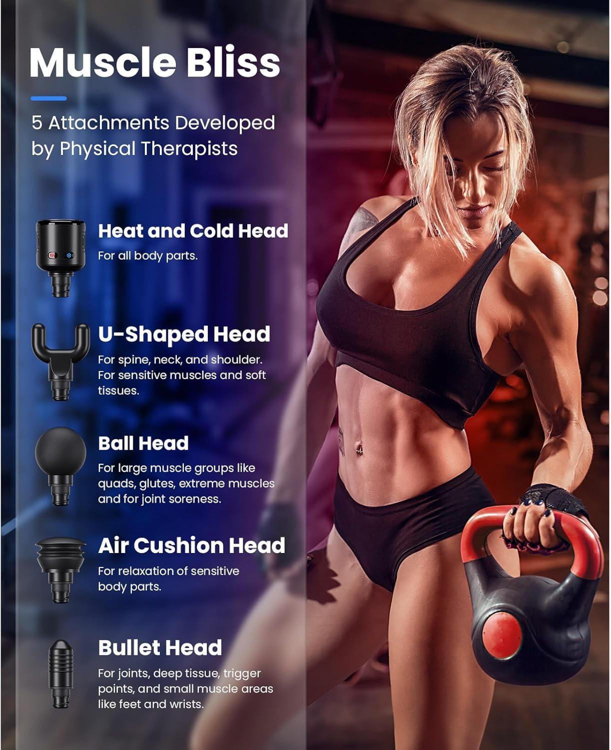 BOB AND BRAD X6 Pro Deep Tissue Massage Gun with Metal Head - FSA HSA Eligible Percussion Therapy Device, Professional Muscle Massager for Athletes & Pain Relief, Portable Electric Massage Gun for Home Gym, Recovery & Sports Therapy