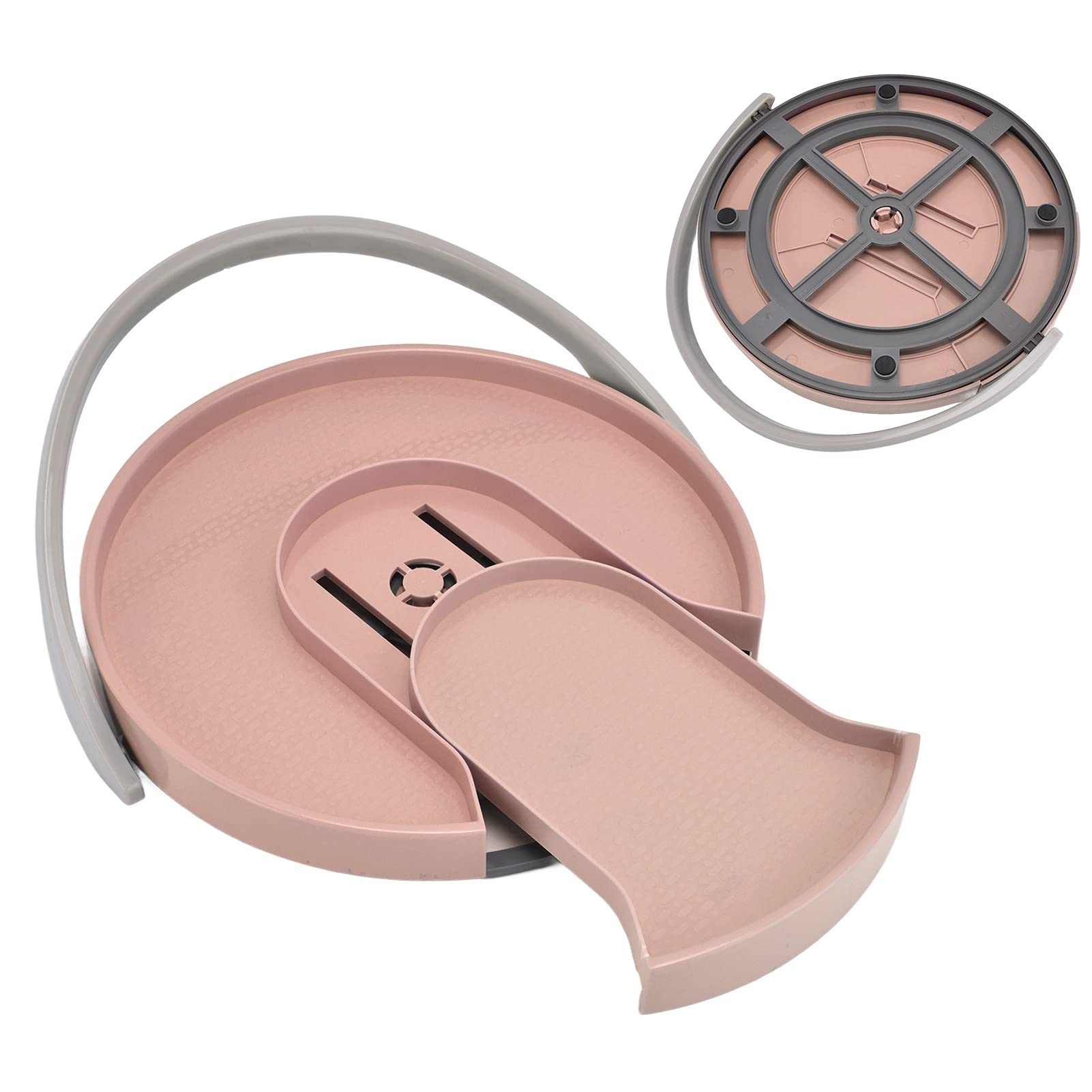Pullable Non-Skid Kitchen Turntable Organizer - Pantry & Cabinet Storage (Pink) for Easy Access