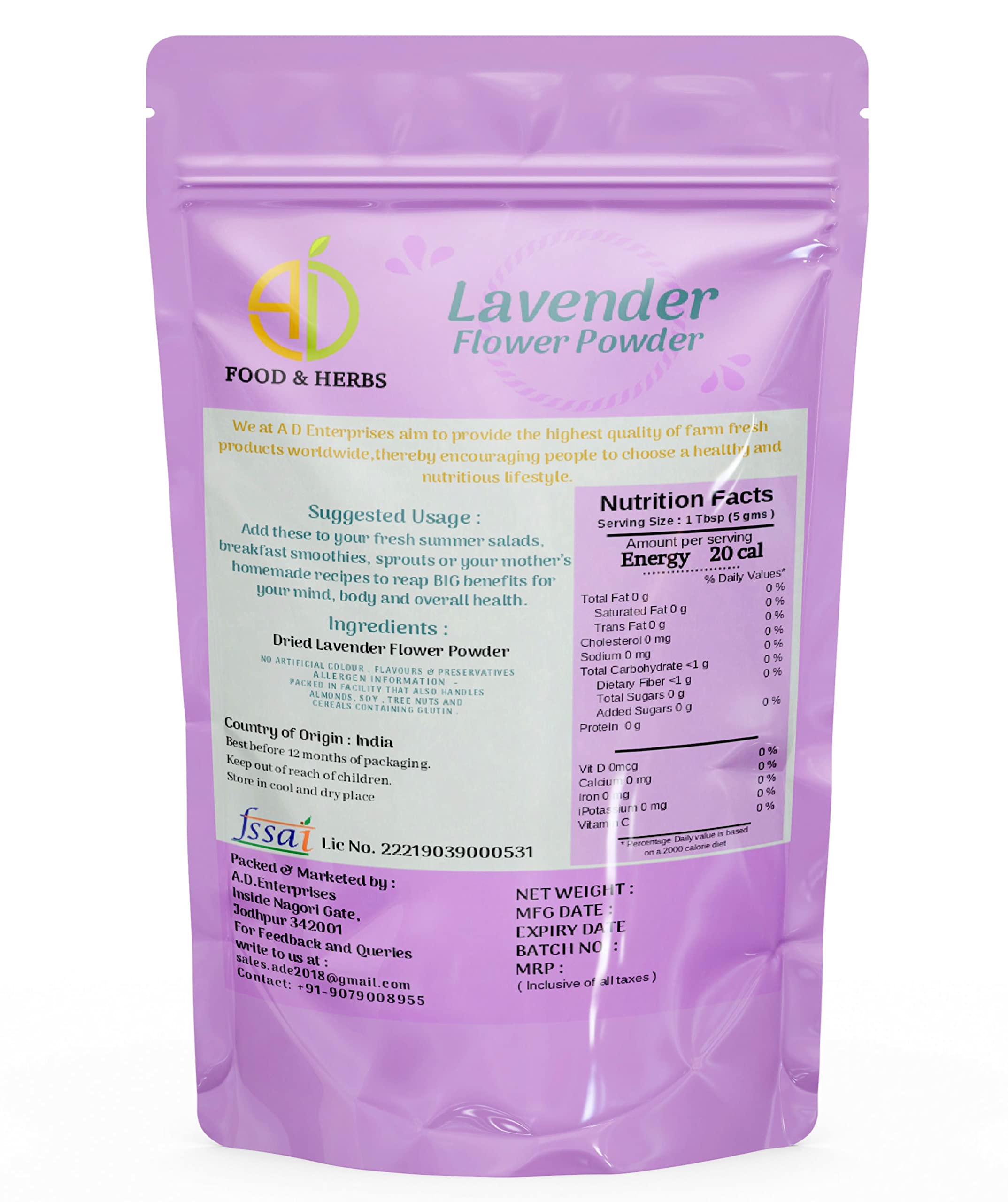 Organic Dried Lavender Buds Powder - 40g (2 x 20g) for Homemade Lattes, Herbal Tea, Bath Salts, Skincare & Aromatherapy | Perfect for Relaxation, DIY Beauty & Home Spa Treatments
