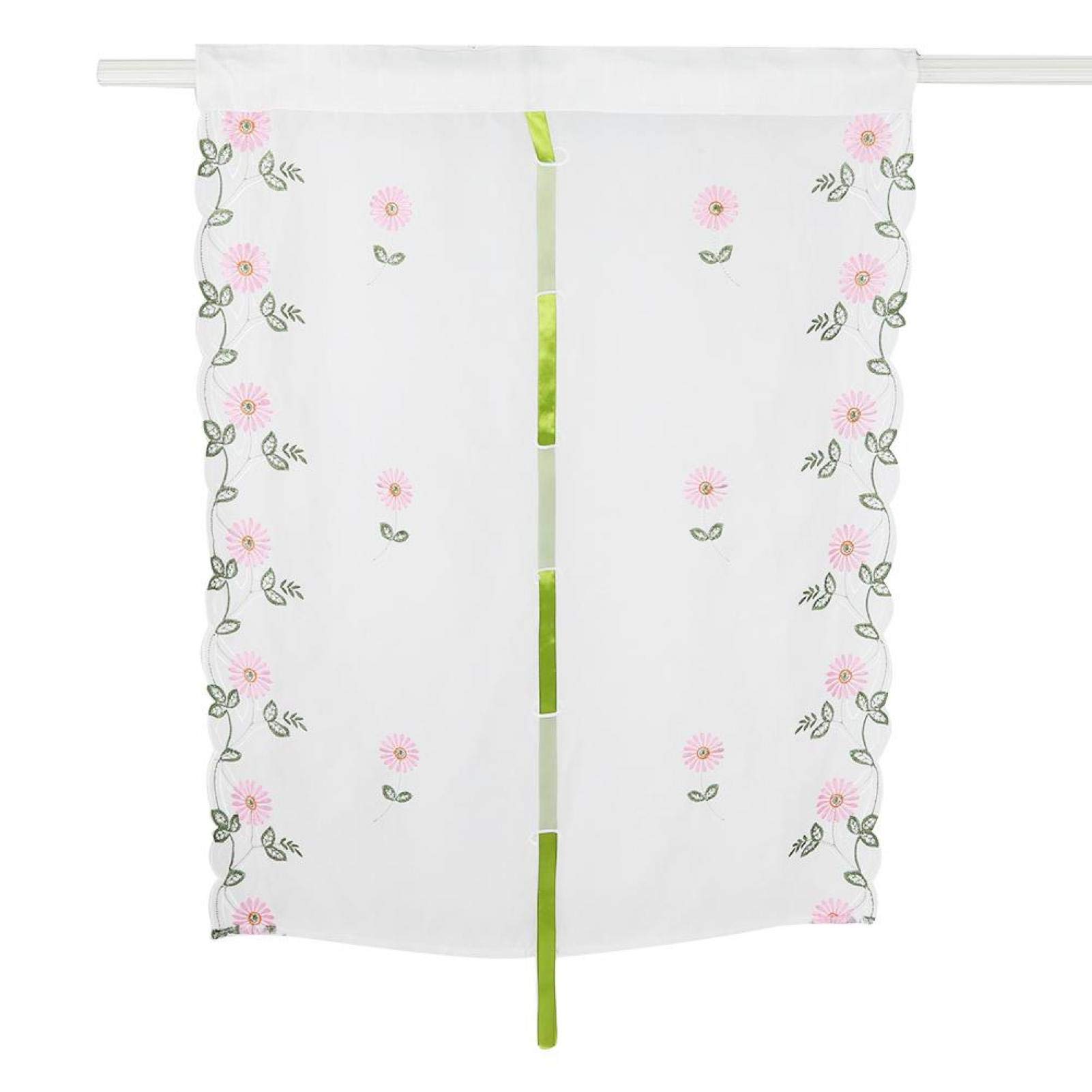 Sheer Window Curtains with Small Flower Tulle Design - Chrysanthemum Pattern Semi-Transparent Drapes for Living Room & Bedroom Decor (80x200cm) - Perfect for Privacy, Light Filtering & Home Aesthetic Enhancement