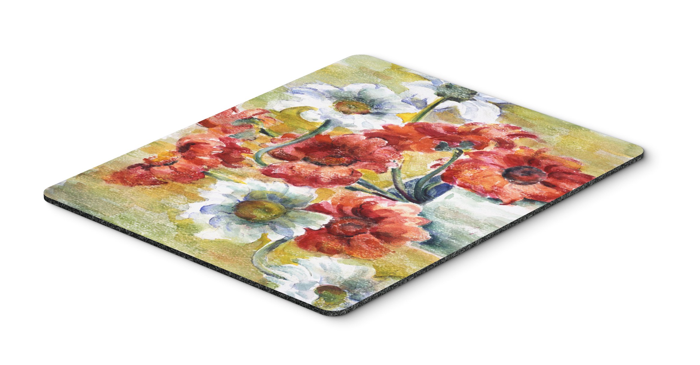 Flowers by Fiona Goldbacher Mouse Pad - Large Washable Non-Slip Desk Mat for Home Office, Gaming & Computer Work - Goldbacher Floral Design Mousepad, Hot Pad & Trivet - Perfect for Workstations, Desks & Kitchen Countertops