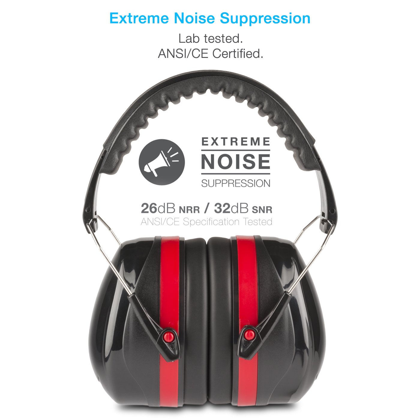Cyber Acoustics Professional Safety Lightweight Ear Muffs - Hearing Protection & Noise Reduction for Shooting, Construction & Industrial Work